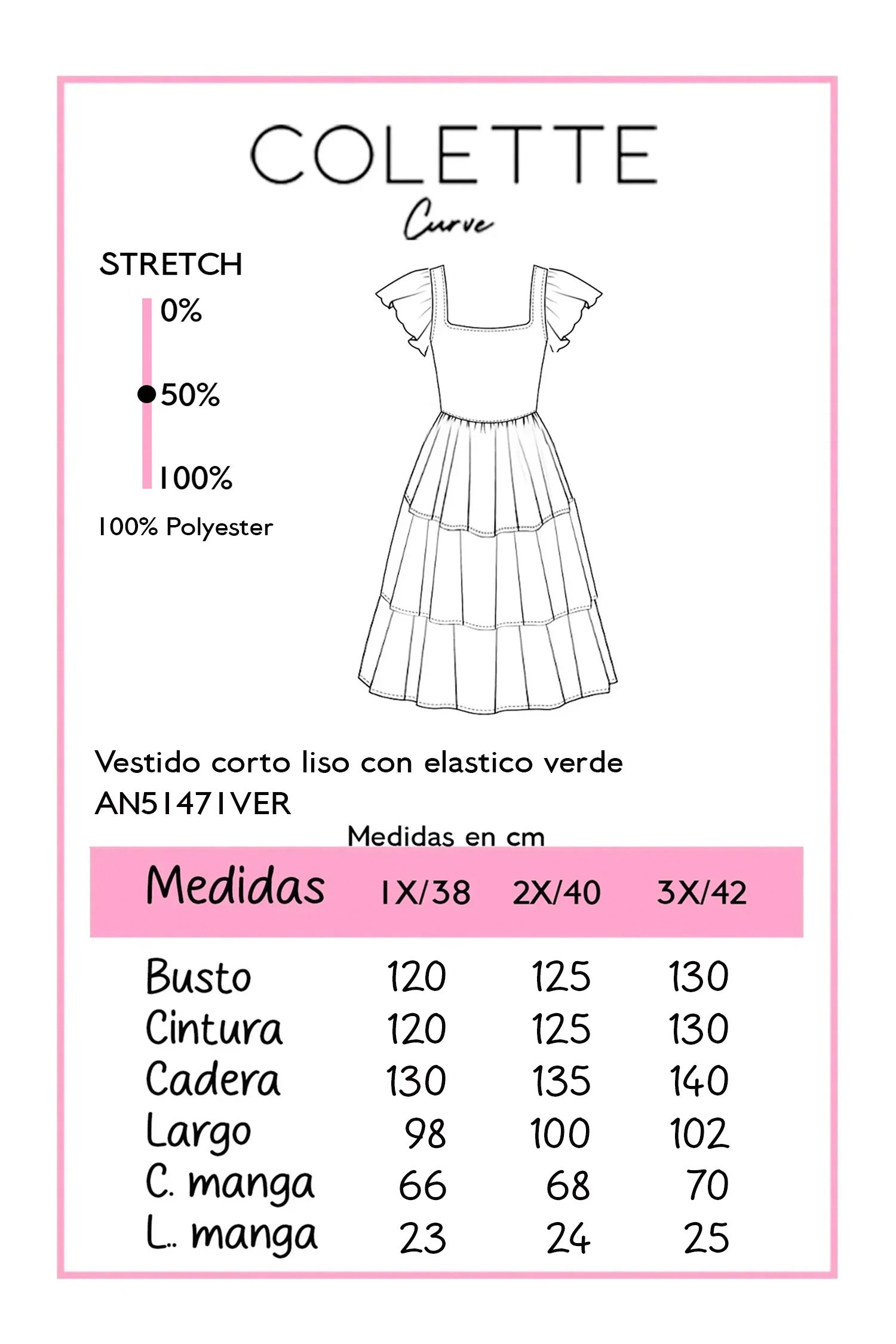 Vestido Corto Curvy Escote V Resorte Manga Abullonada Verde Olivo