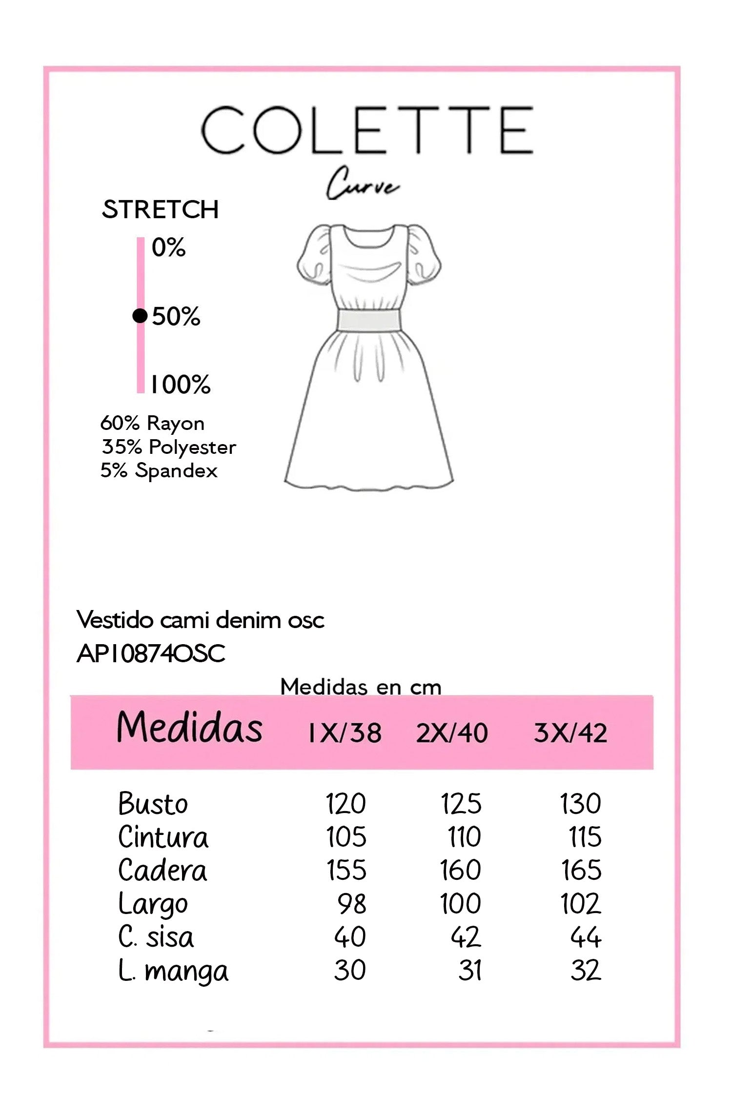 Vestido Camisero Denim Curvy Oscuro