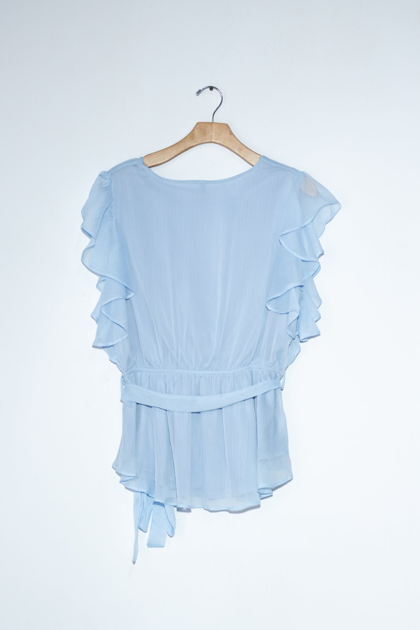 Blusa gasa peplum azul