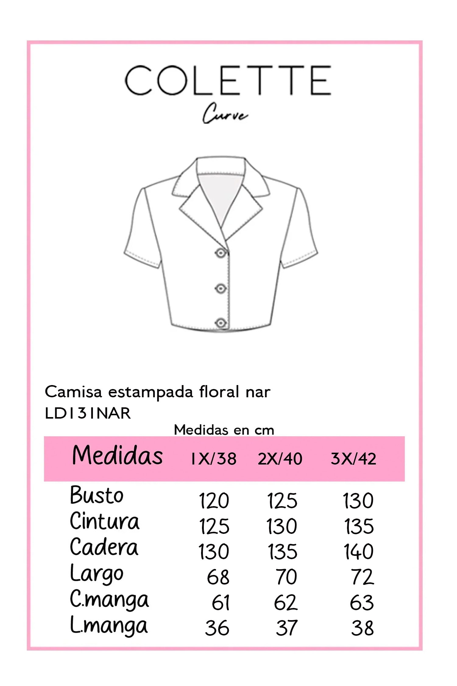Camisa Curvy Manga Corta Floral Hojas Multicolor