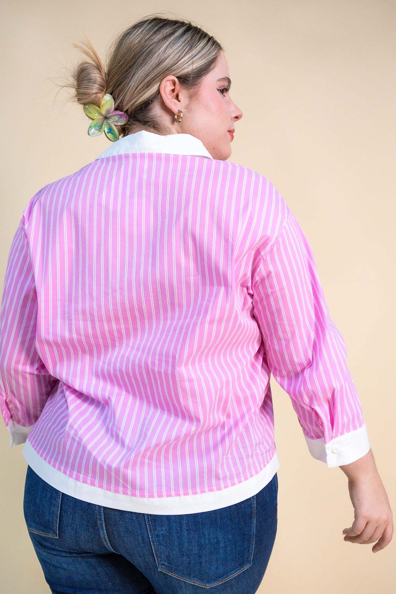 Shirt with pink stones