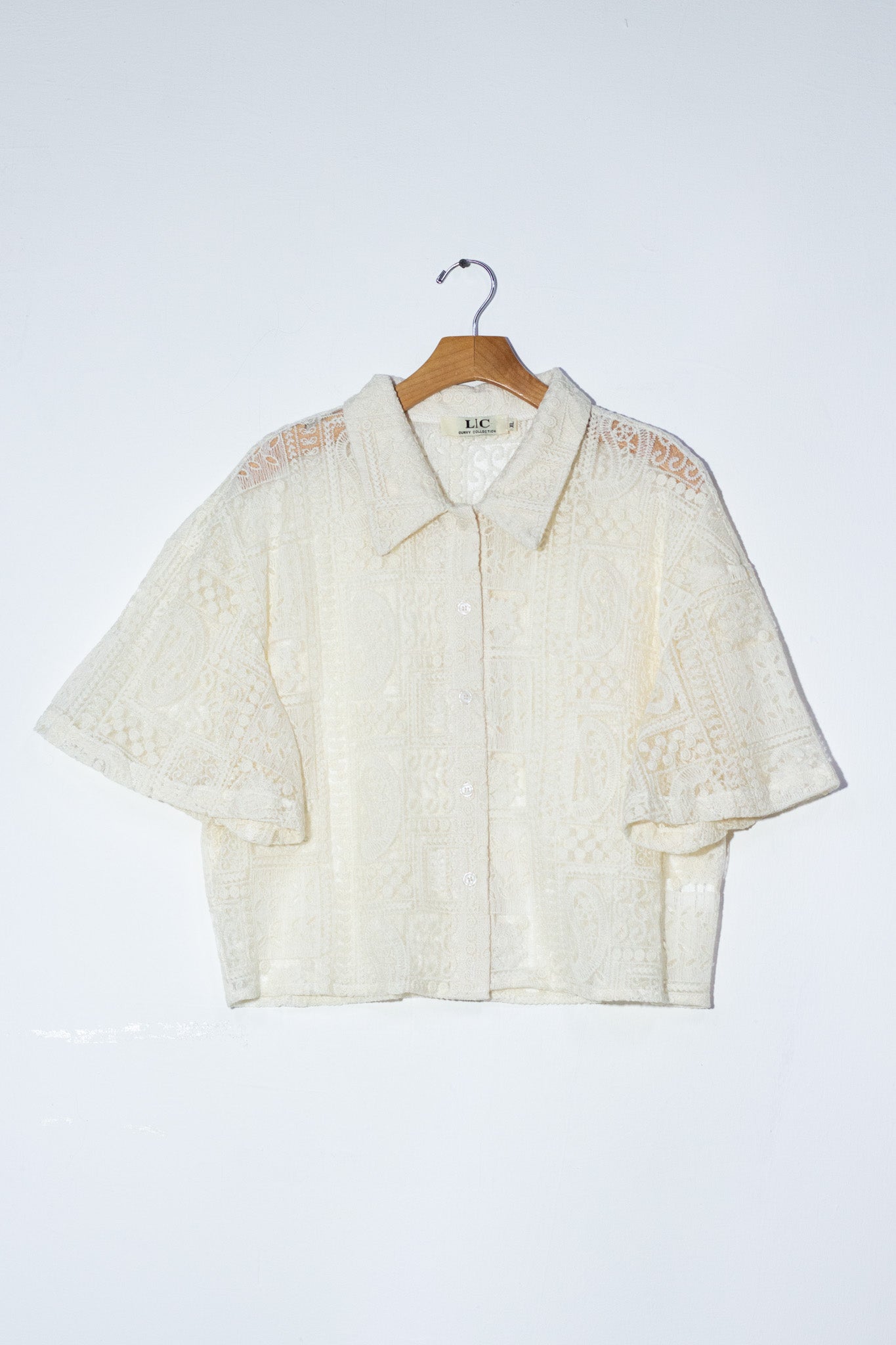 Set pantalon bordado beige