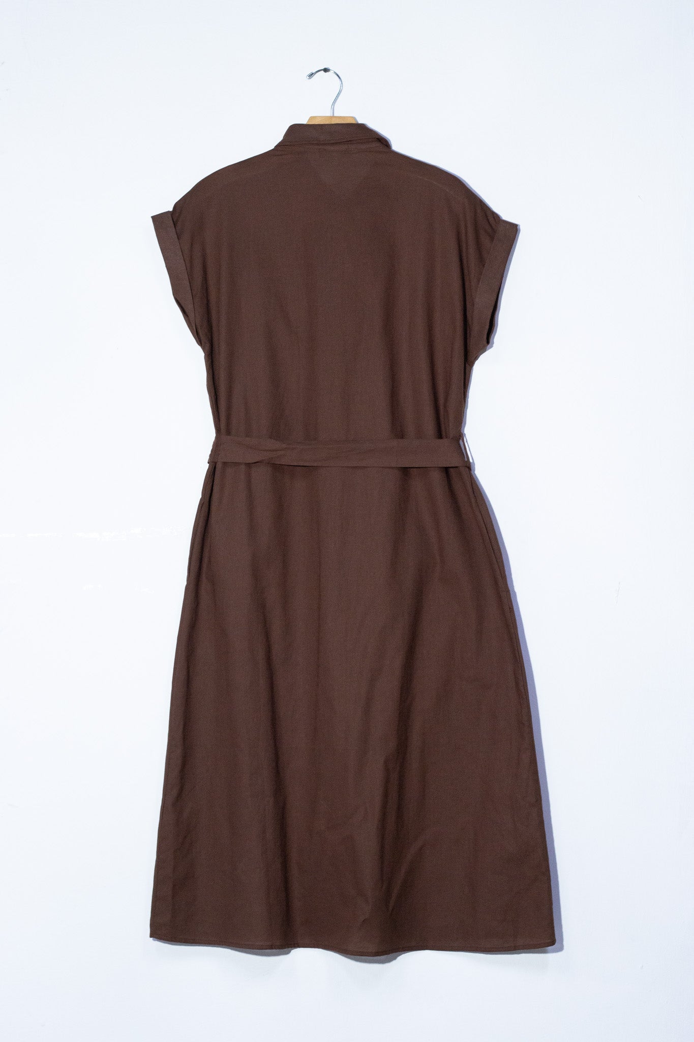 Vestido camisero c/lazo cafe