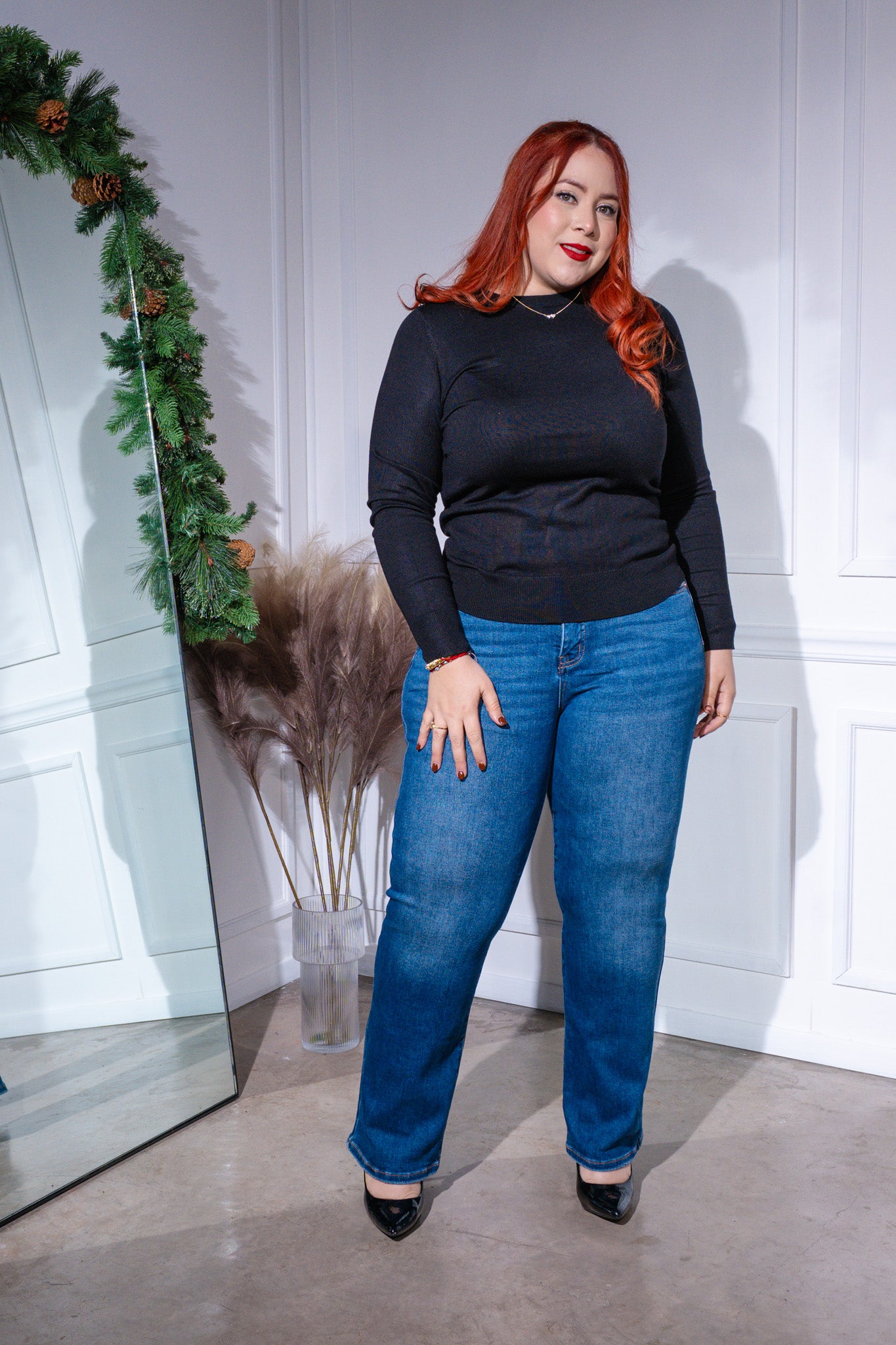 Blusa basica acanalada lisa neg