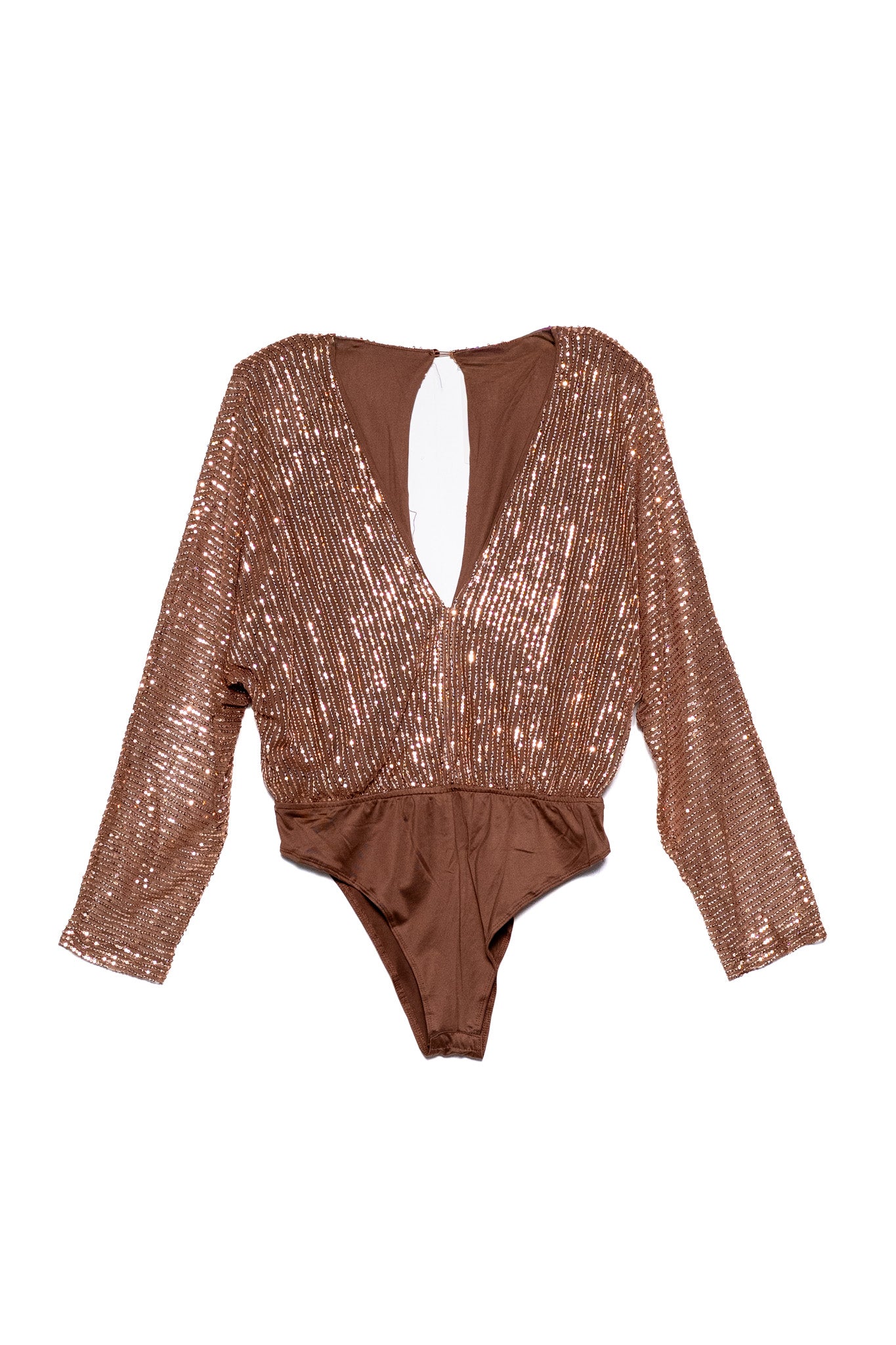 Panty blusa lentejuelas cafe