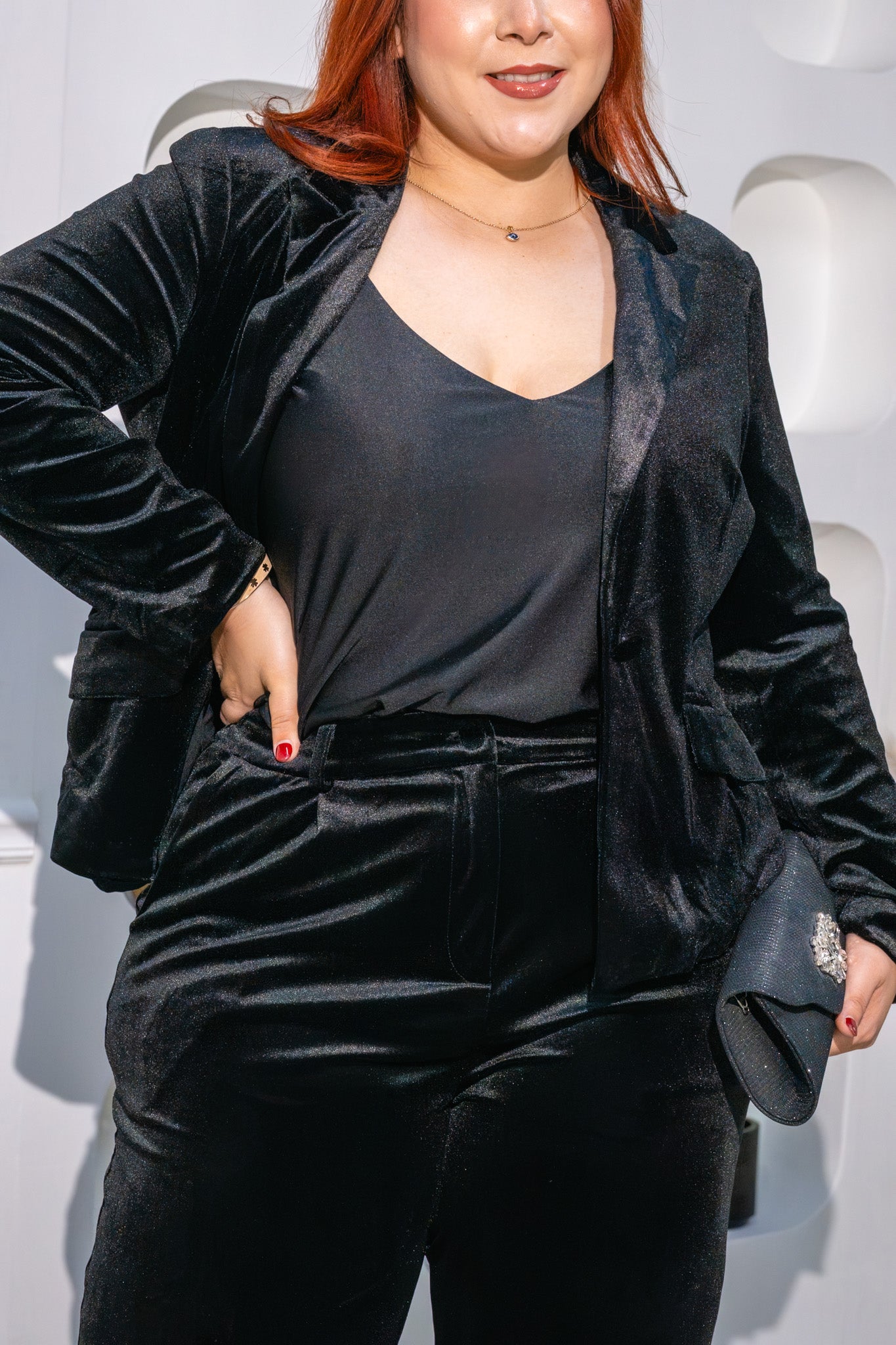 Set pantalon gamuza negro