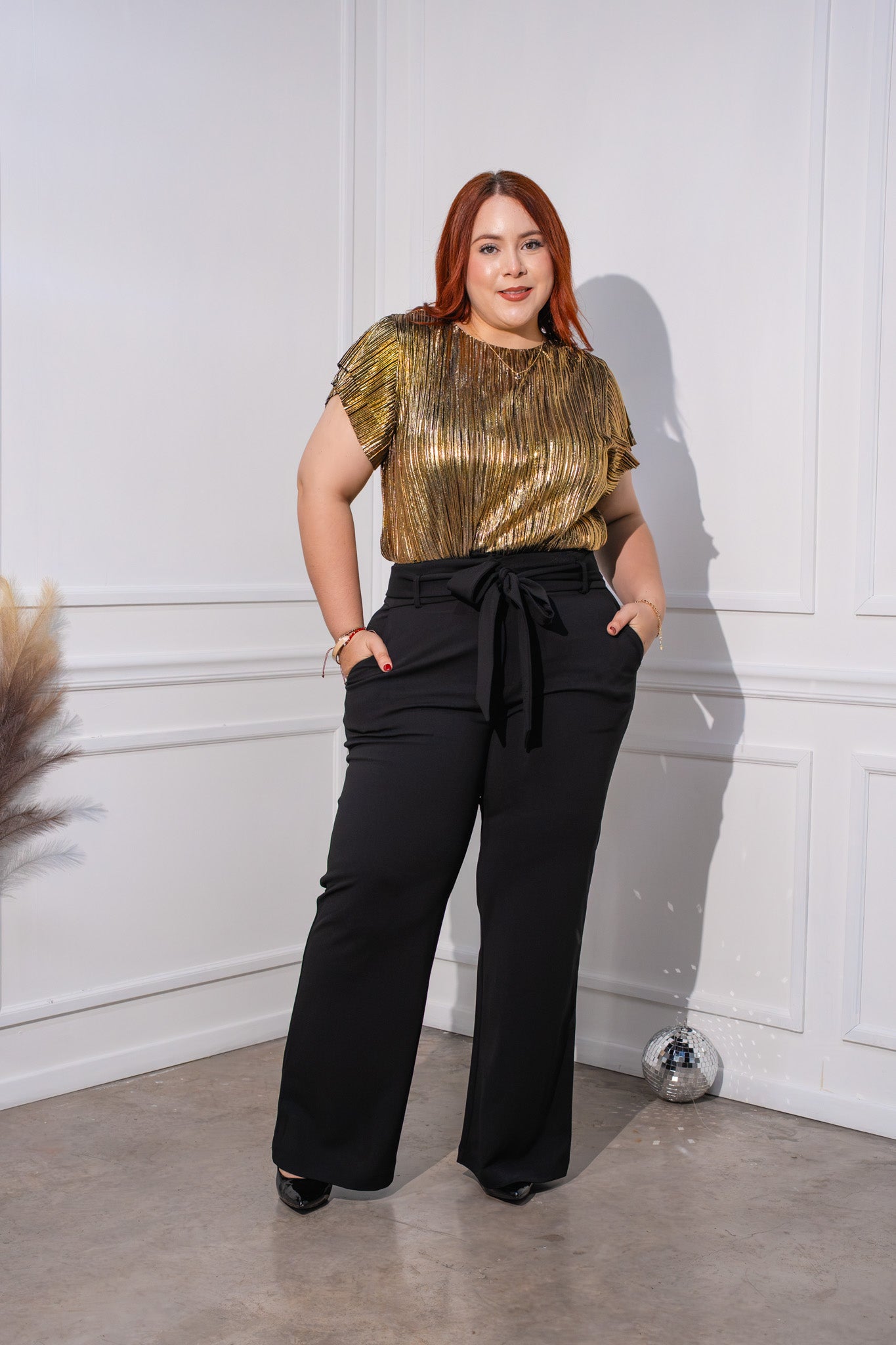 Blusa textura dorada