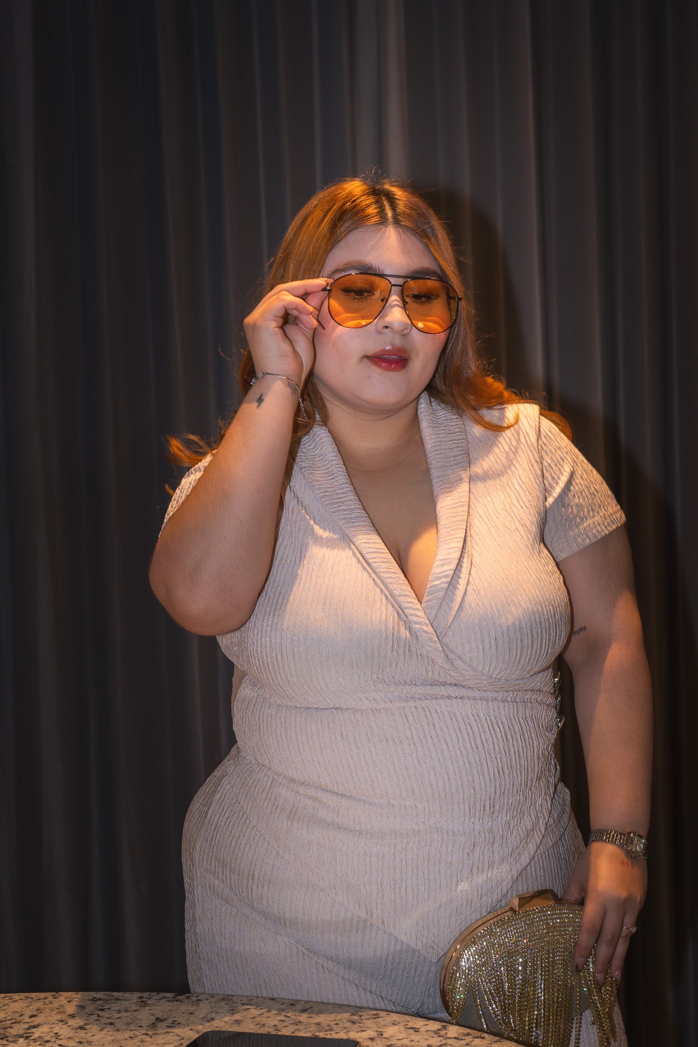 Set pantalon acanalado beige