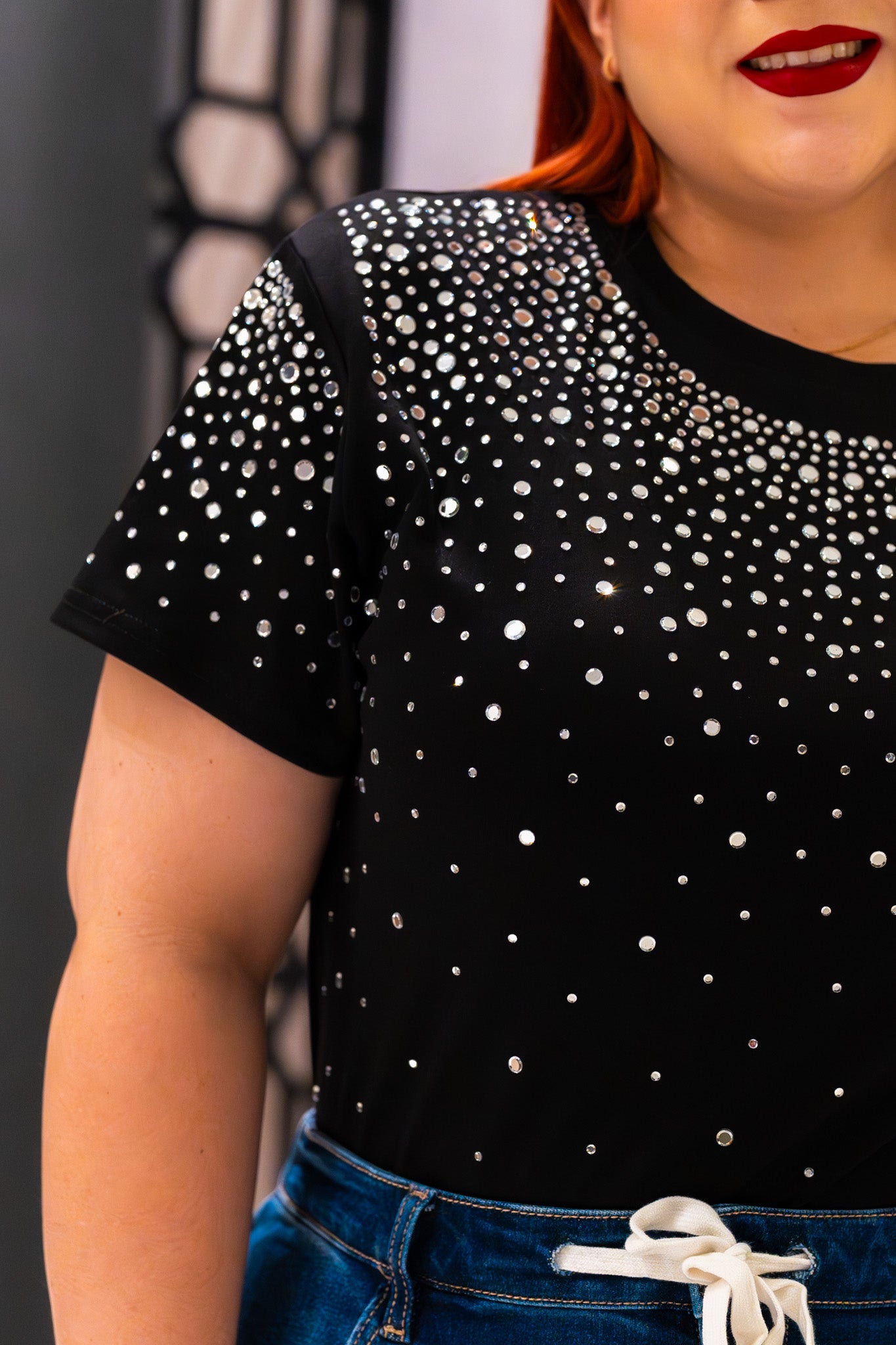 Blusa con piedras neg