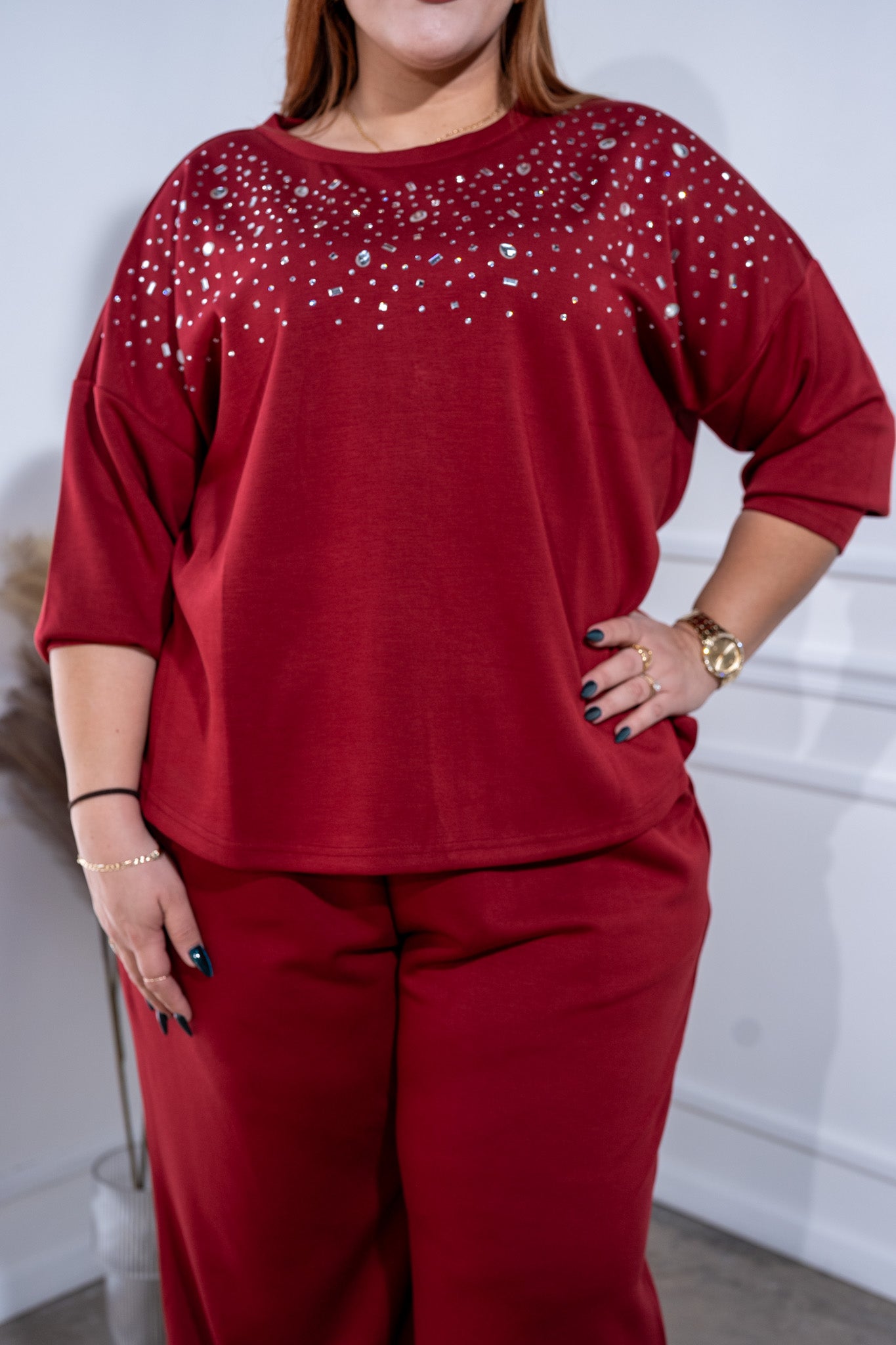 Set pants con piedra tinto