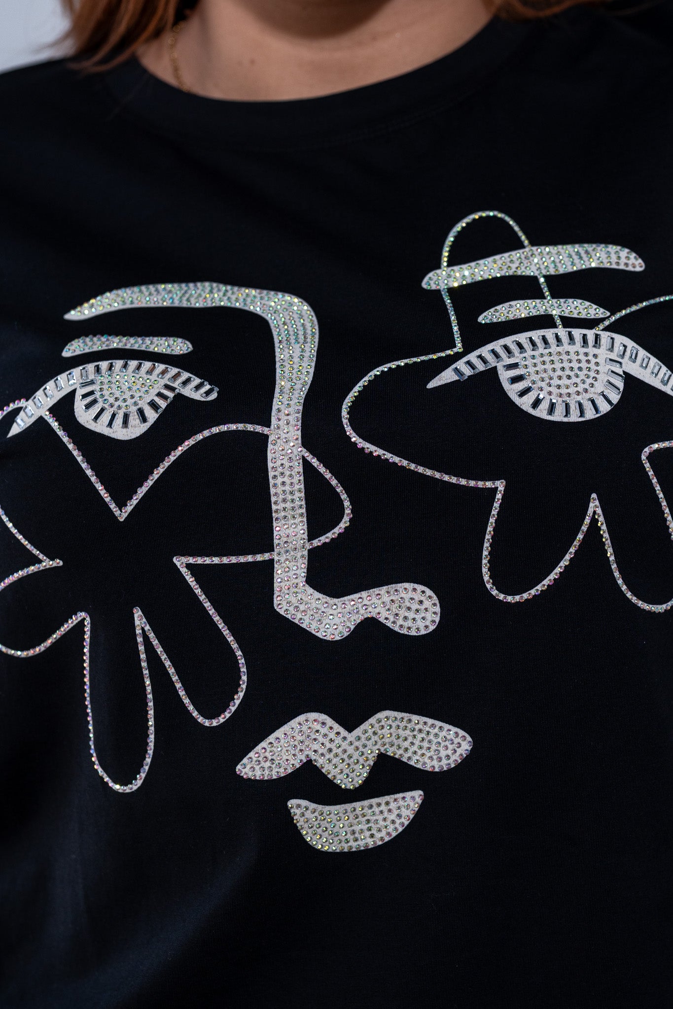 Playera rostro flor neg