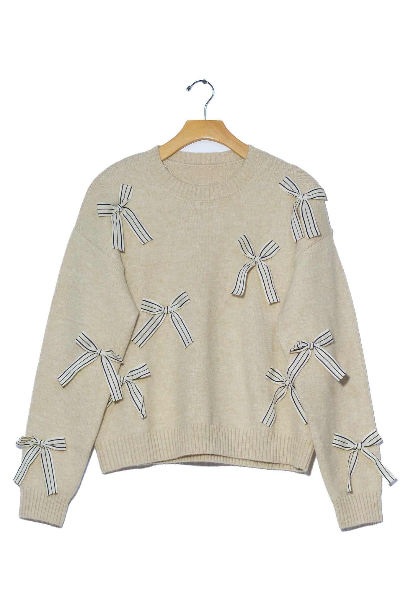 Suéter con moño beige