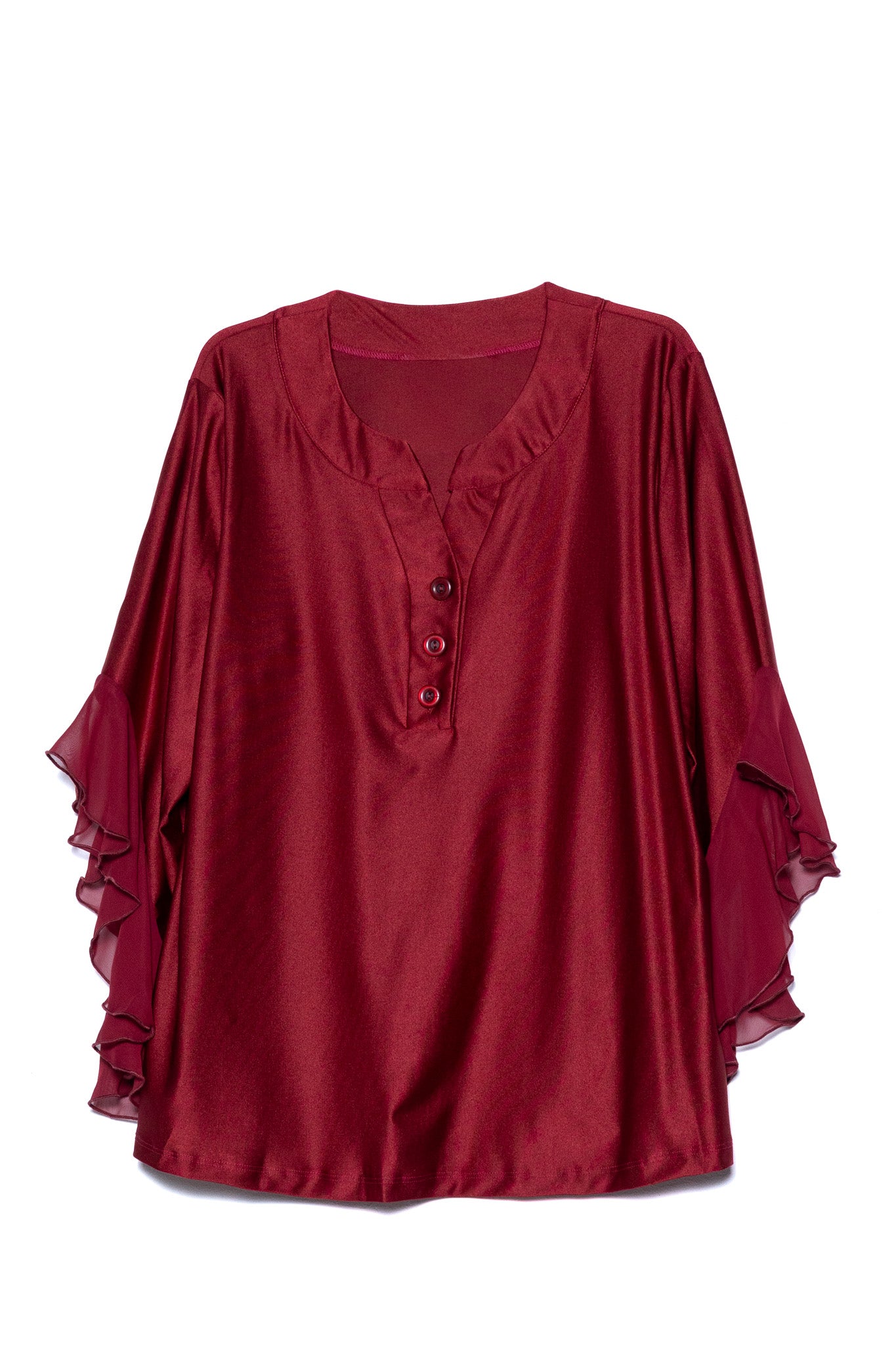 Blusa manga campana tinta