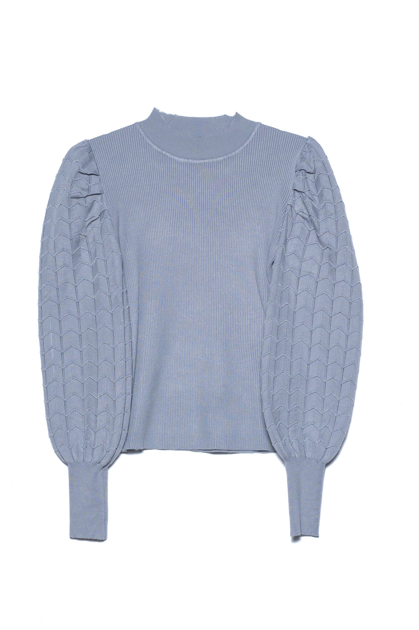 Suéter manga abullonada gris