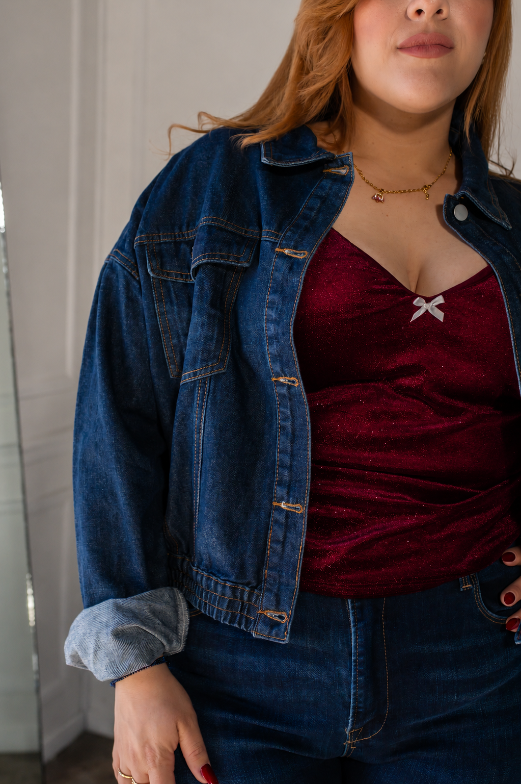 Blusa de Tirantes con Brillo Tinta Plus Size para Mujer