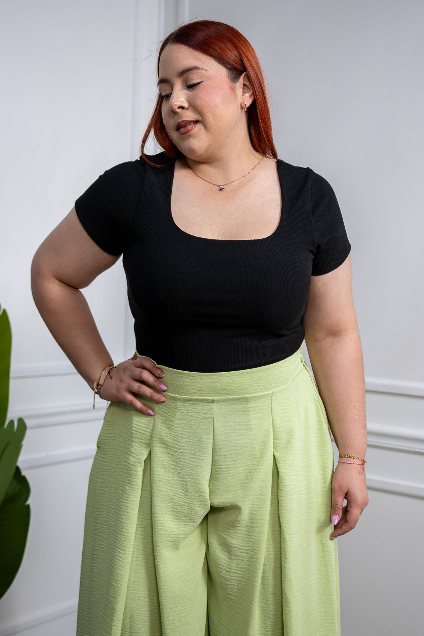 Basic ribbed blouse black