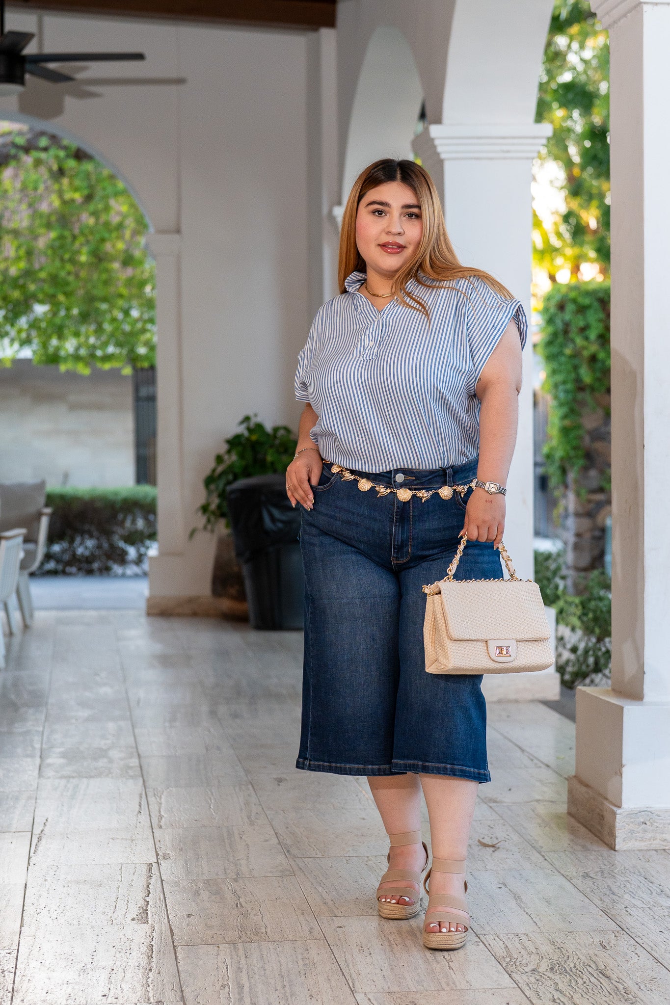 Camisa c/lineas azul