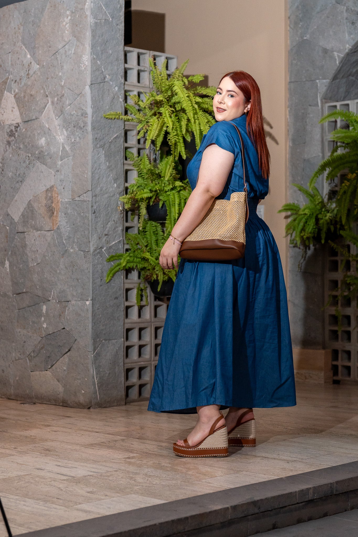 Vestido largo denim osc