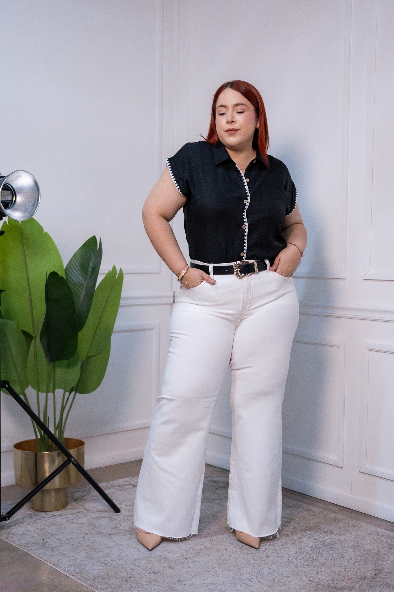 Jeans Curvy Acampanados Stretch Cintura Alta Versátil Diario