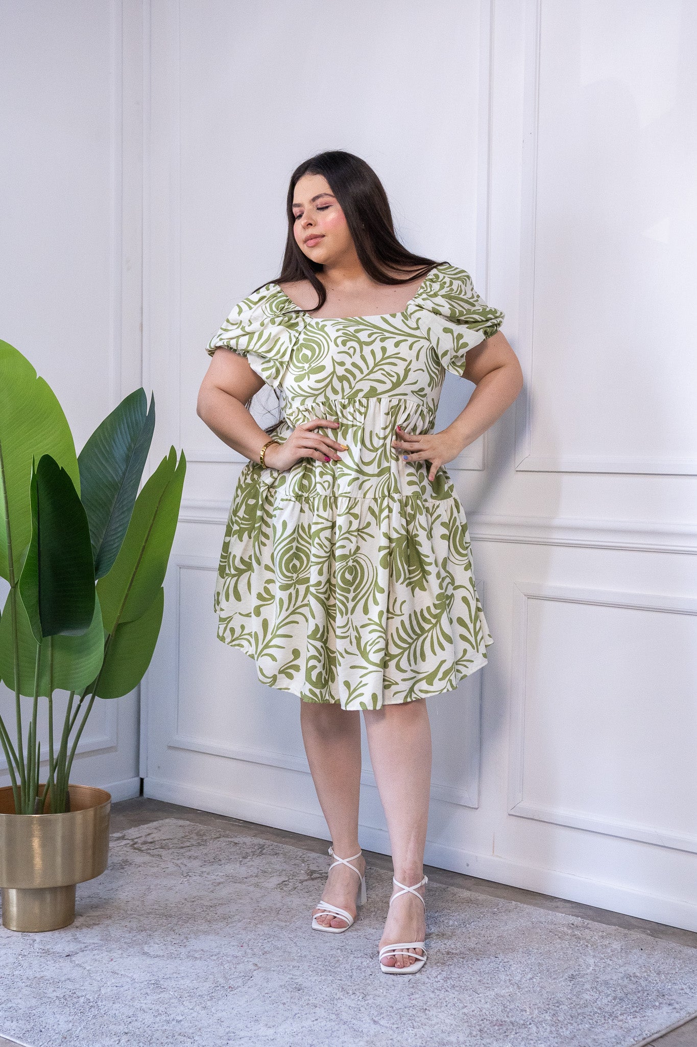 Vestido estampado de manga corta, casual para el verano. Fresco y ligero.