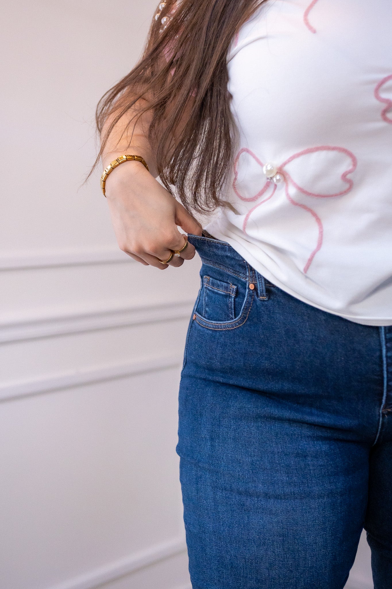 Jeans Curvy Recto Oscuro Tiro Alto Stretch Realza Curvas