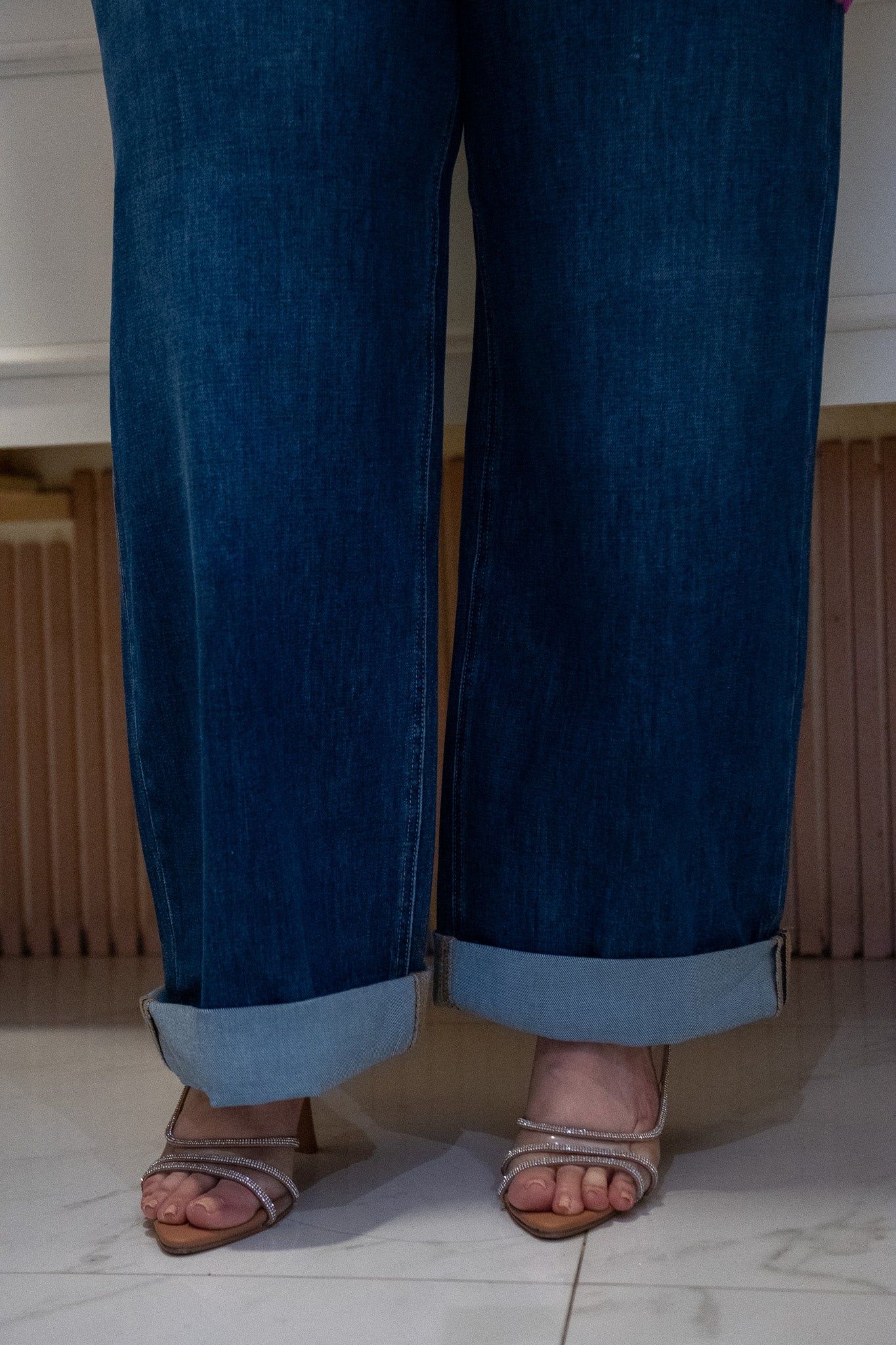 Jeans Curvy Barrel Tiro Alto Denim Pierna Curva Estilizadora