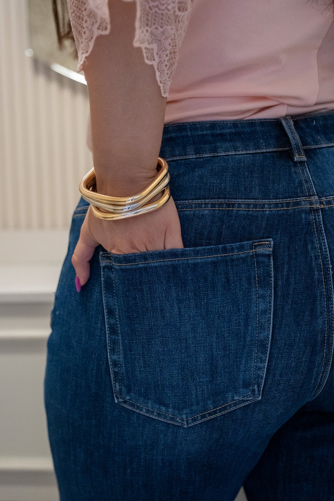 Jeans Curvy Barrel Tiro Alto Denim Pierna Curva Estilizadora