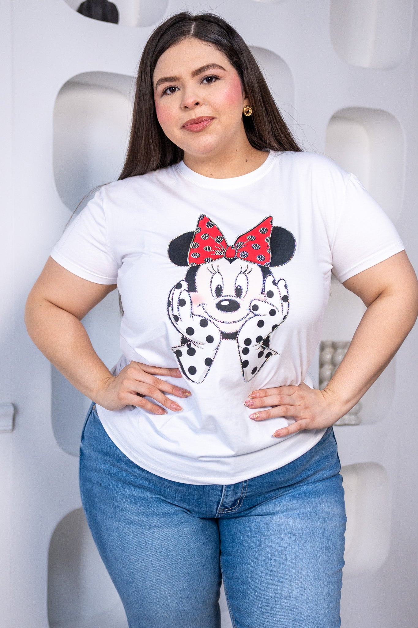 Playera Plus Size animada polka bca