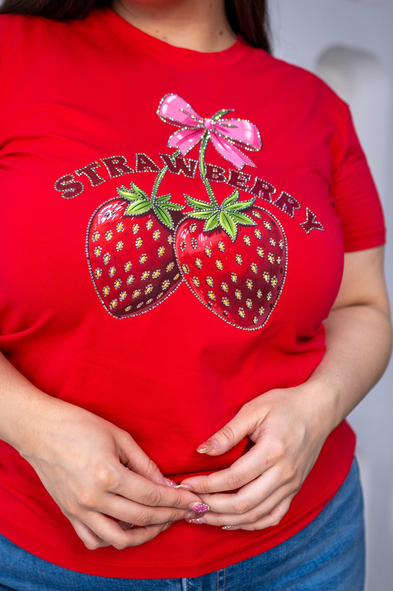 Playera Plus Size Strawberry Roja