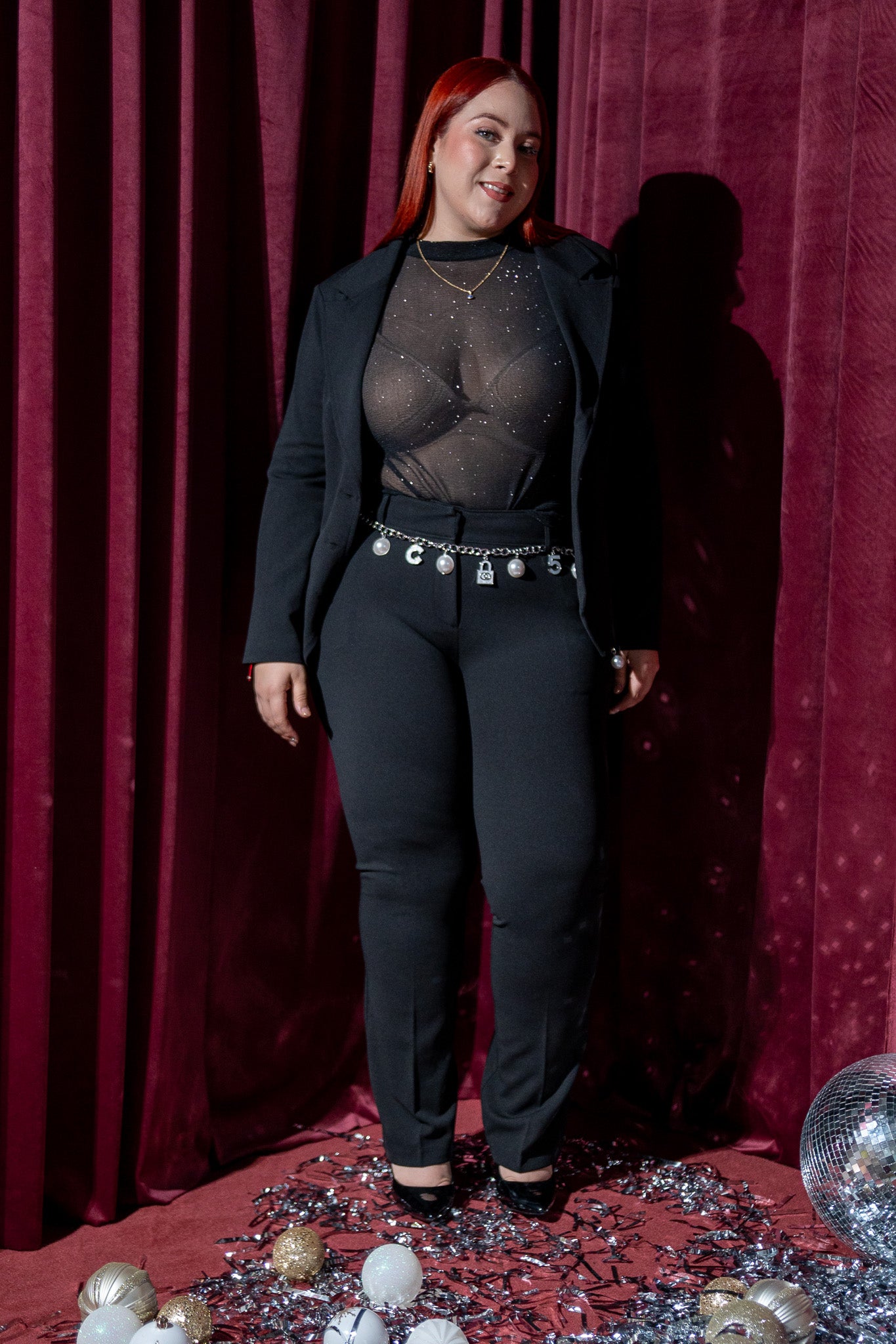 Set pantalon y jacket vestir liso neg