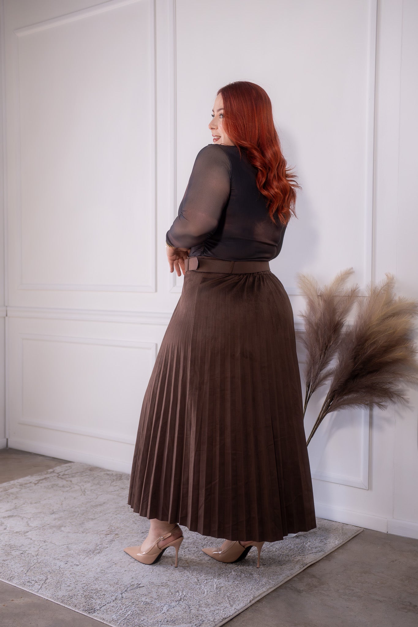 Blusa mesh marmol cafe