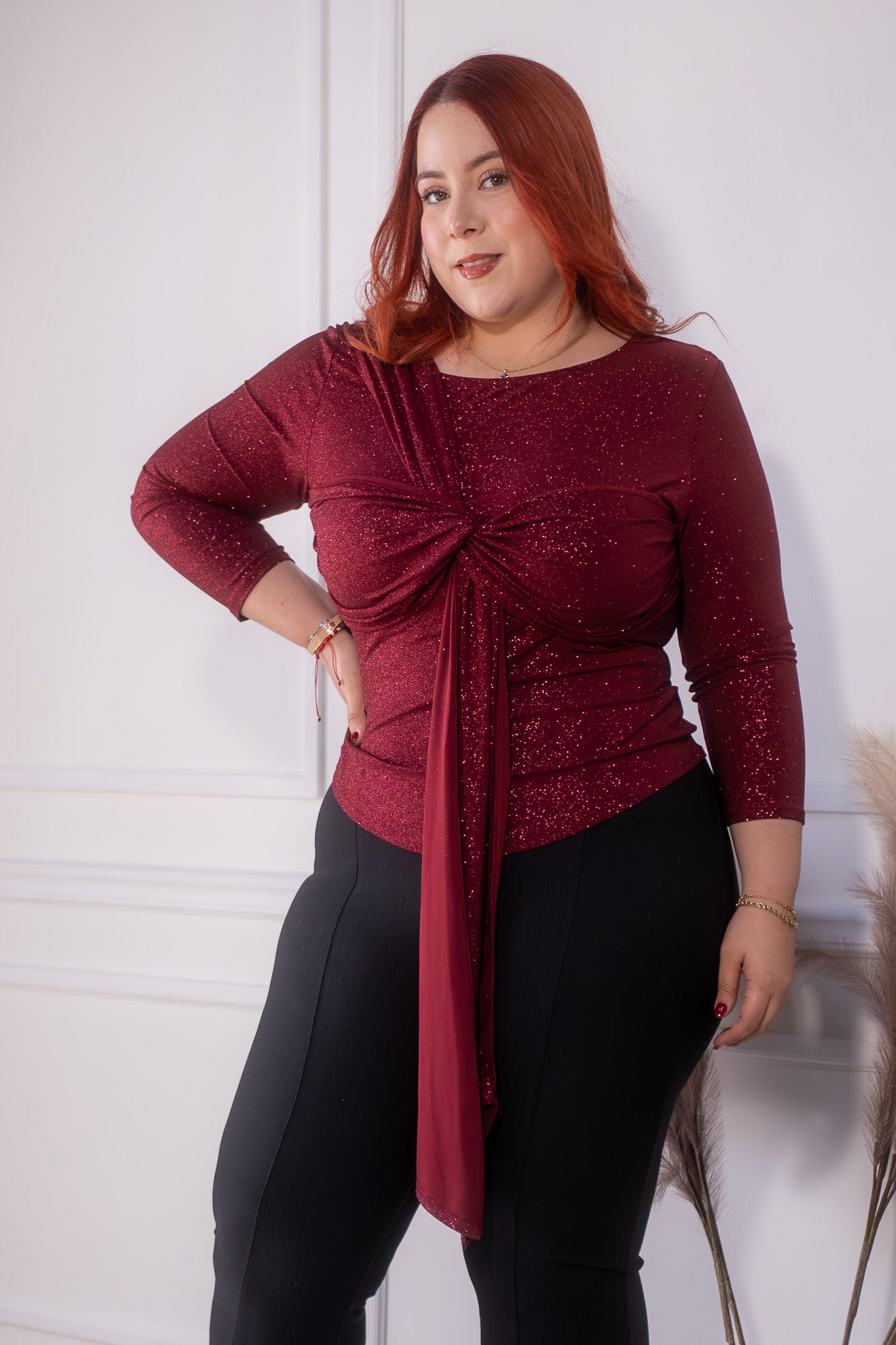 Blsa con lazo glitter tinta