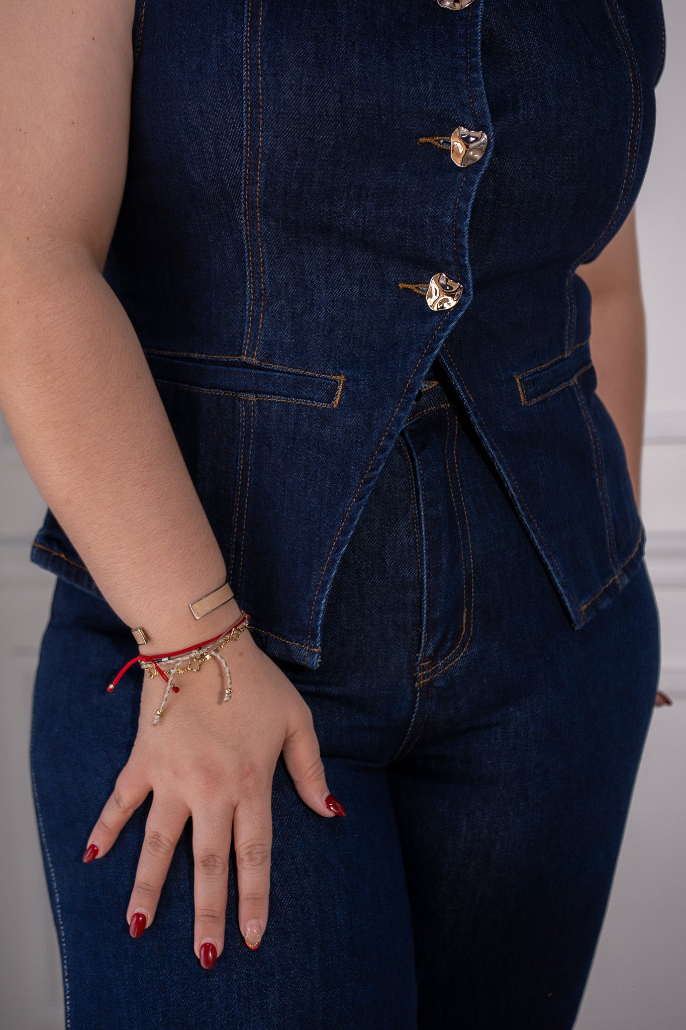 set pant c/chaleco denim