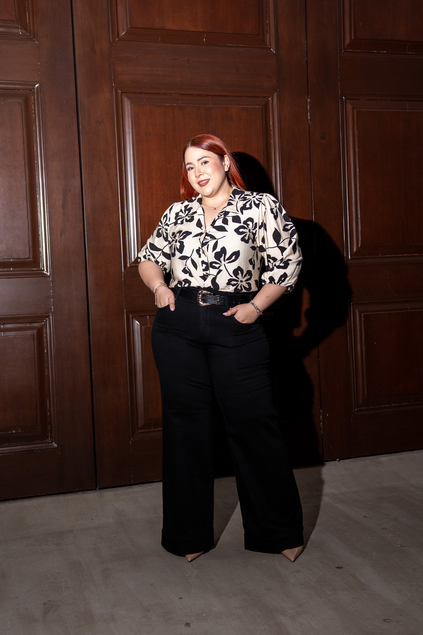 Blusa botones estampada bei