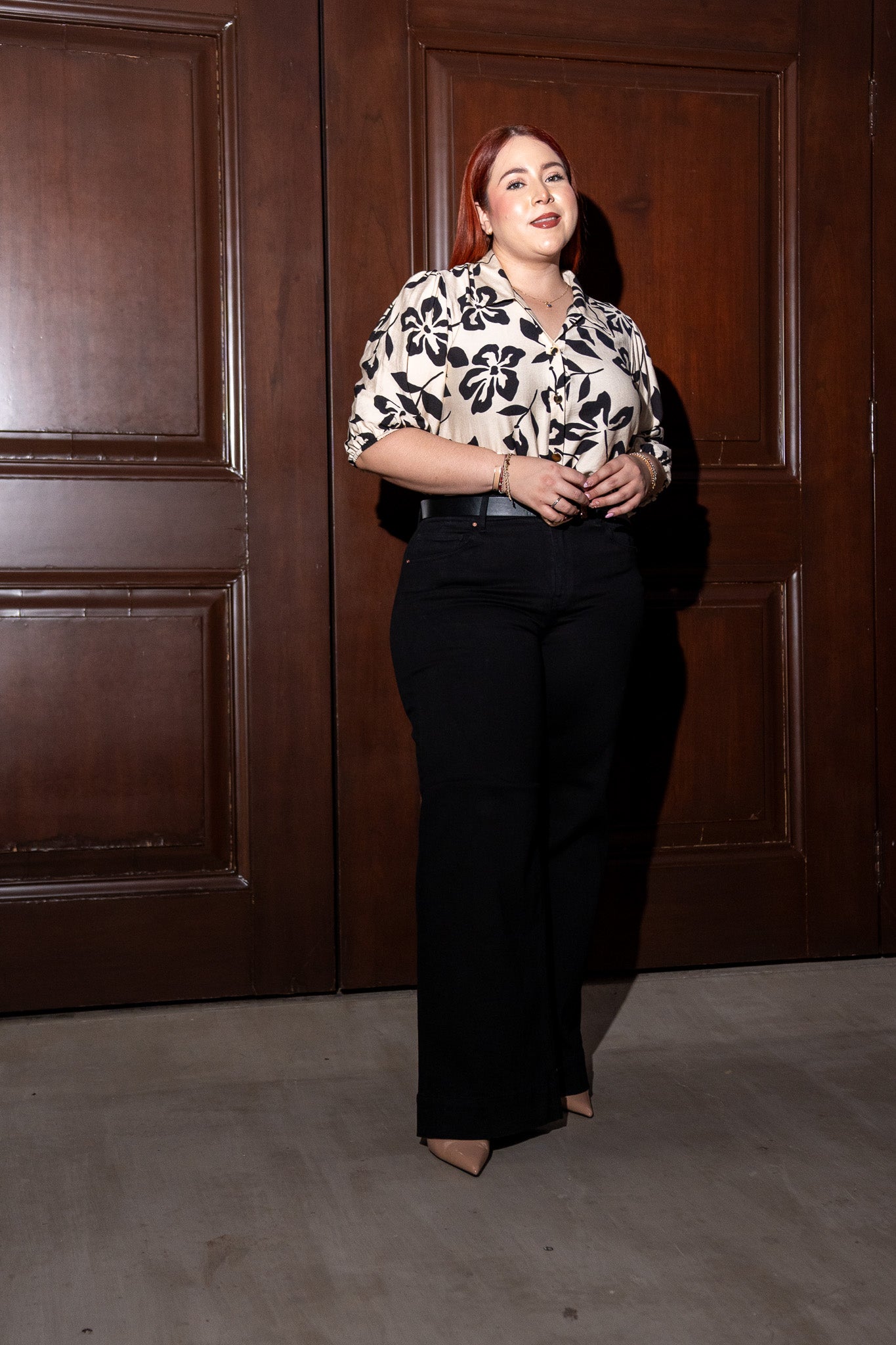 Blusa botones estampada bei