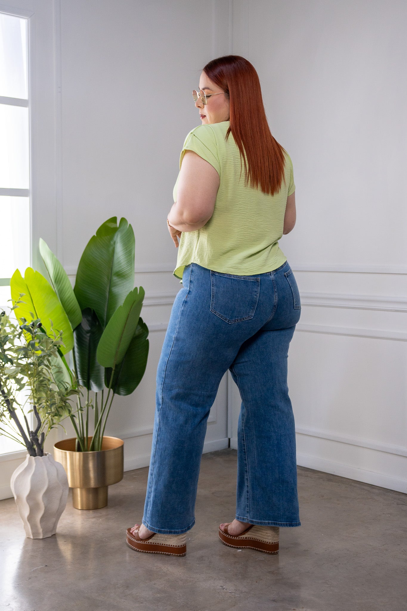 Blusa con detalle verde