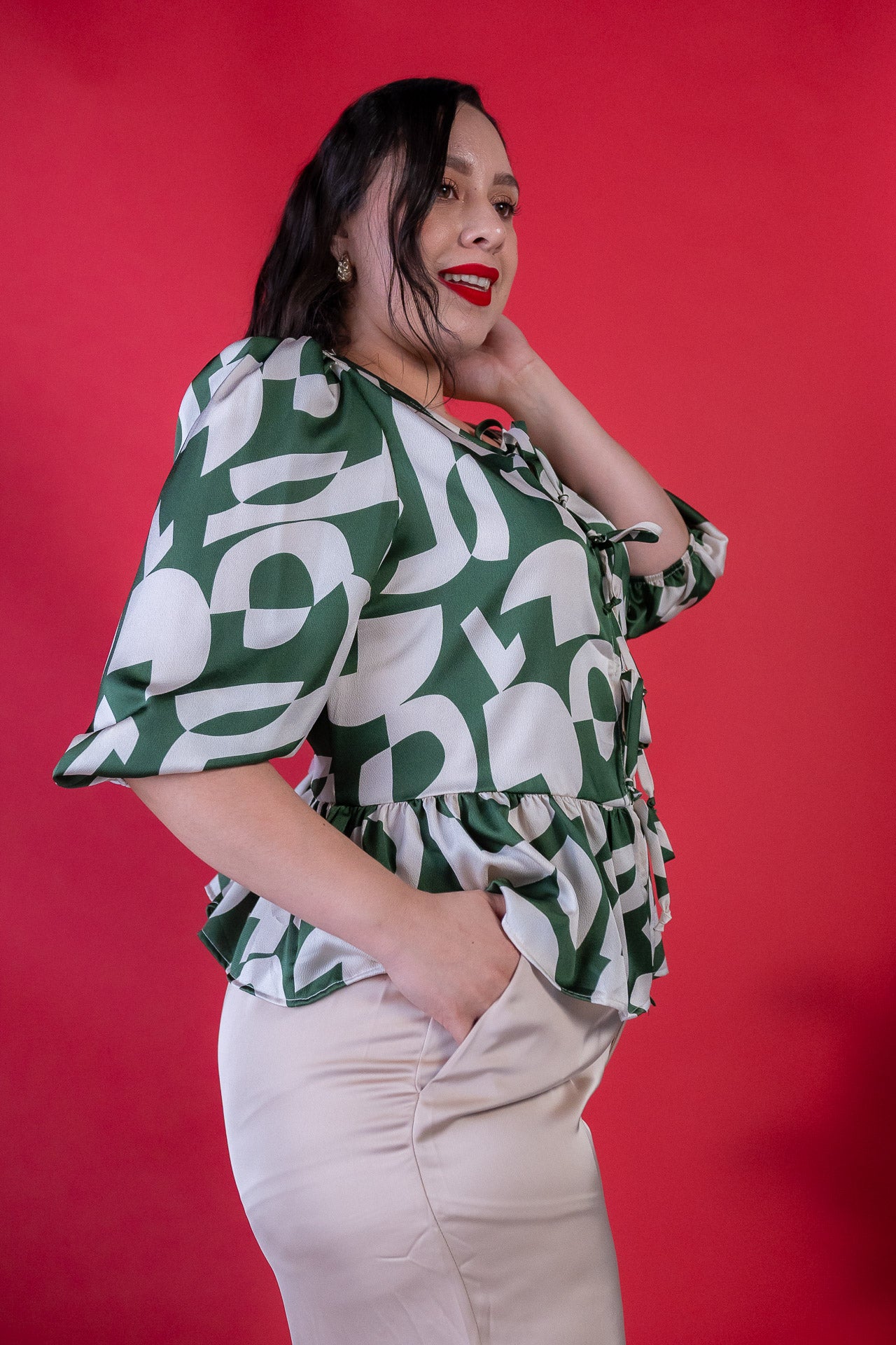 Blusa Con Moño Estampada