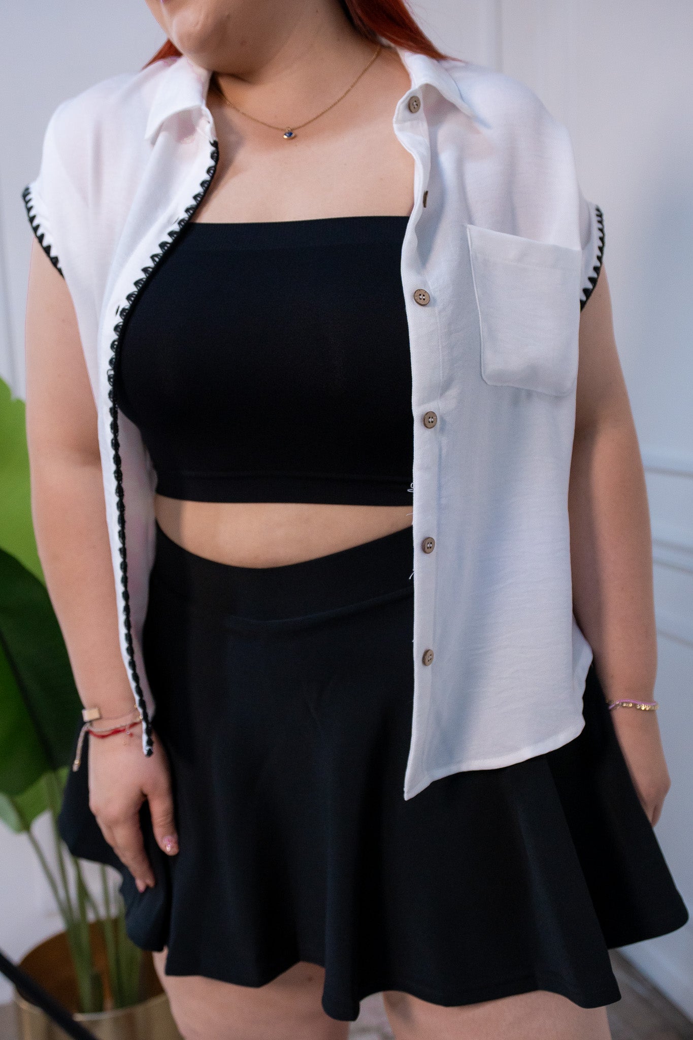 Black sporty flared skirt