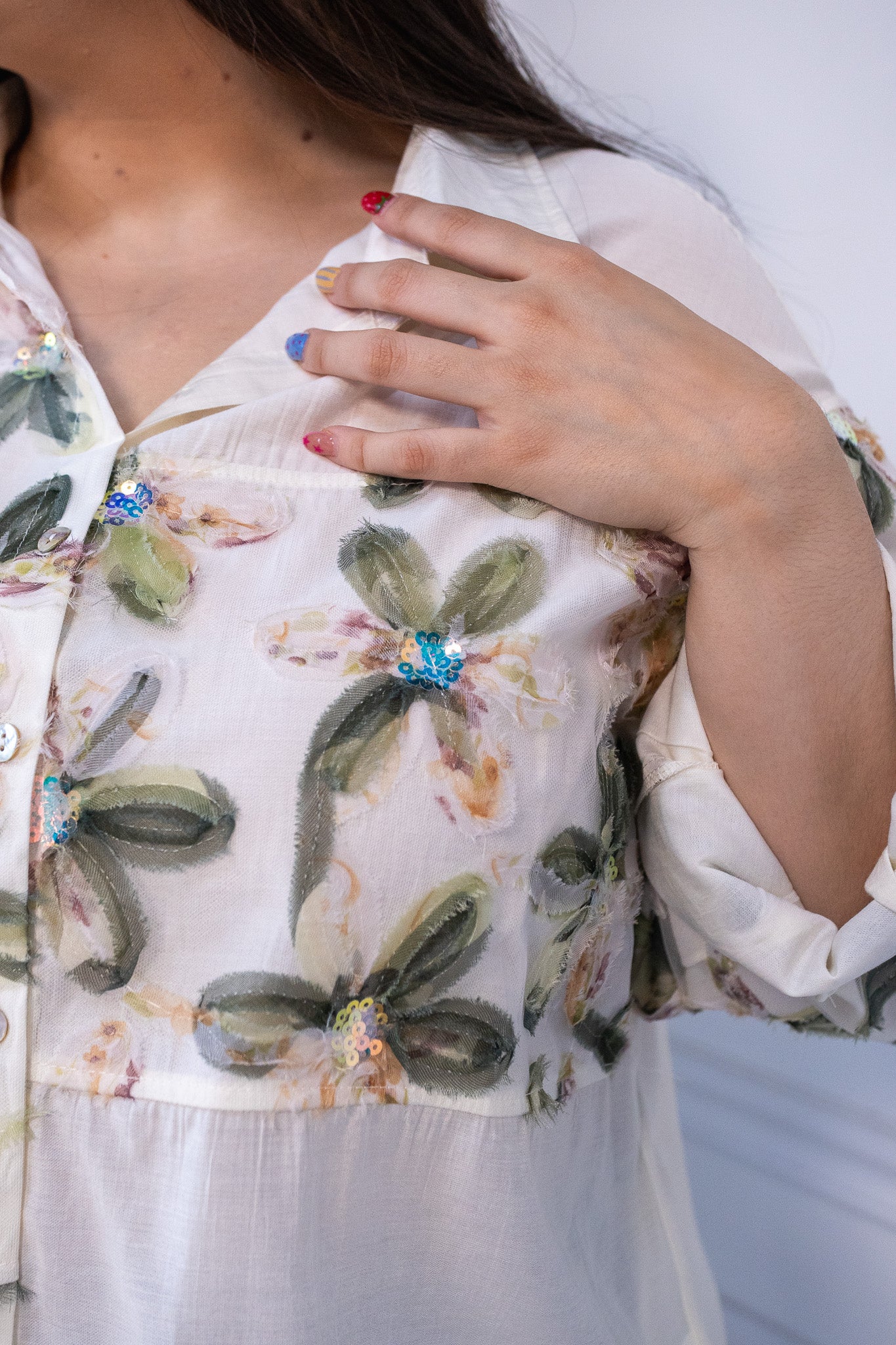 Camisa estampada c/flores bei