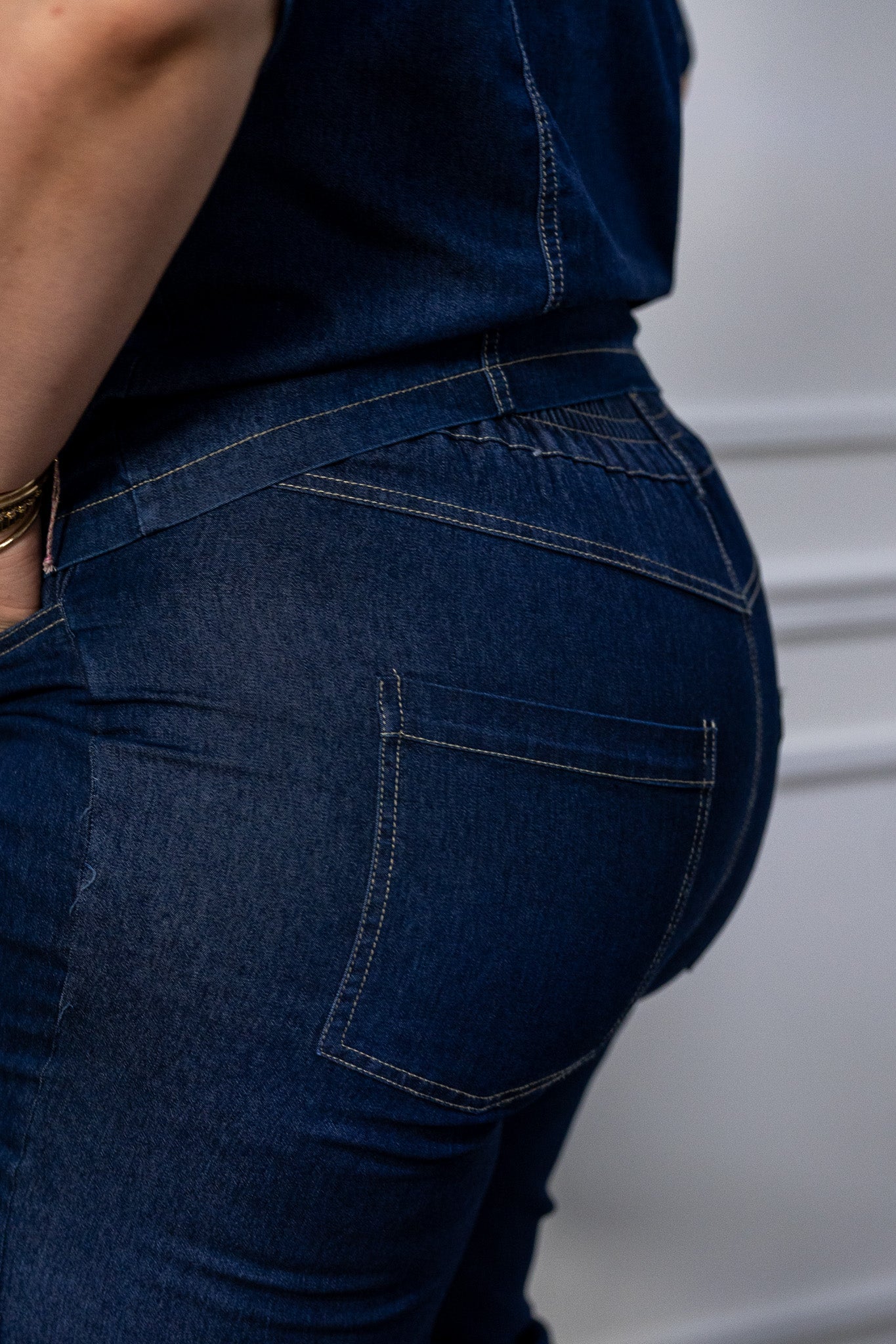 Conjunto Curvy Denim 2 Piezas Pantalón y Blusa Mezclilla Suave