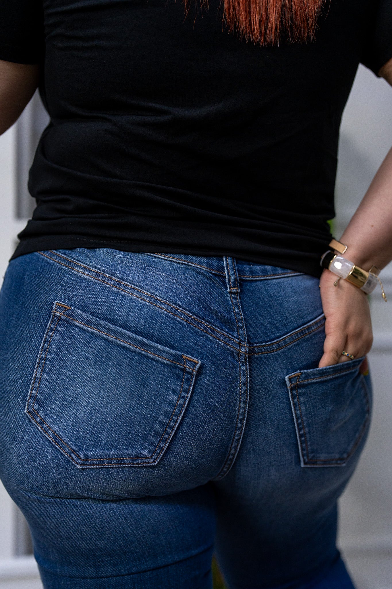 Jeans Skinny Curvy Azul Medio con Tiro Alto Estilizador | Denim Stretch