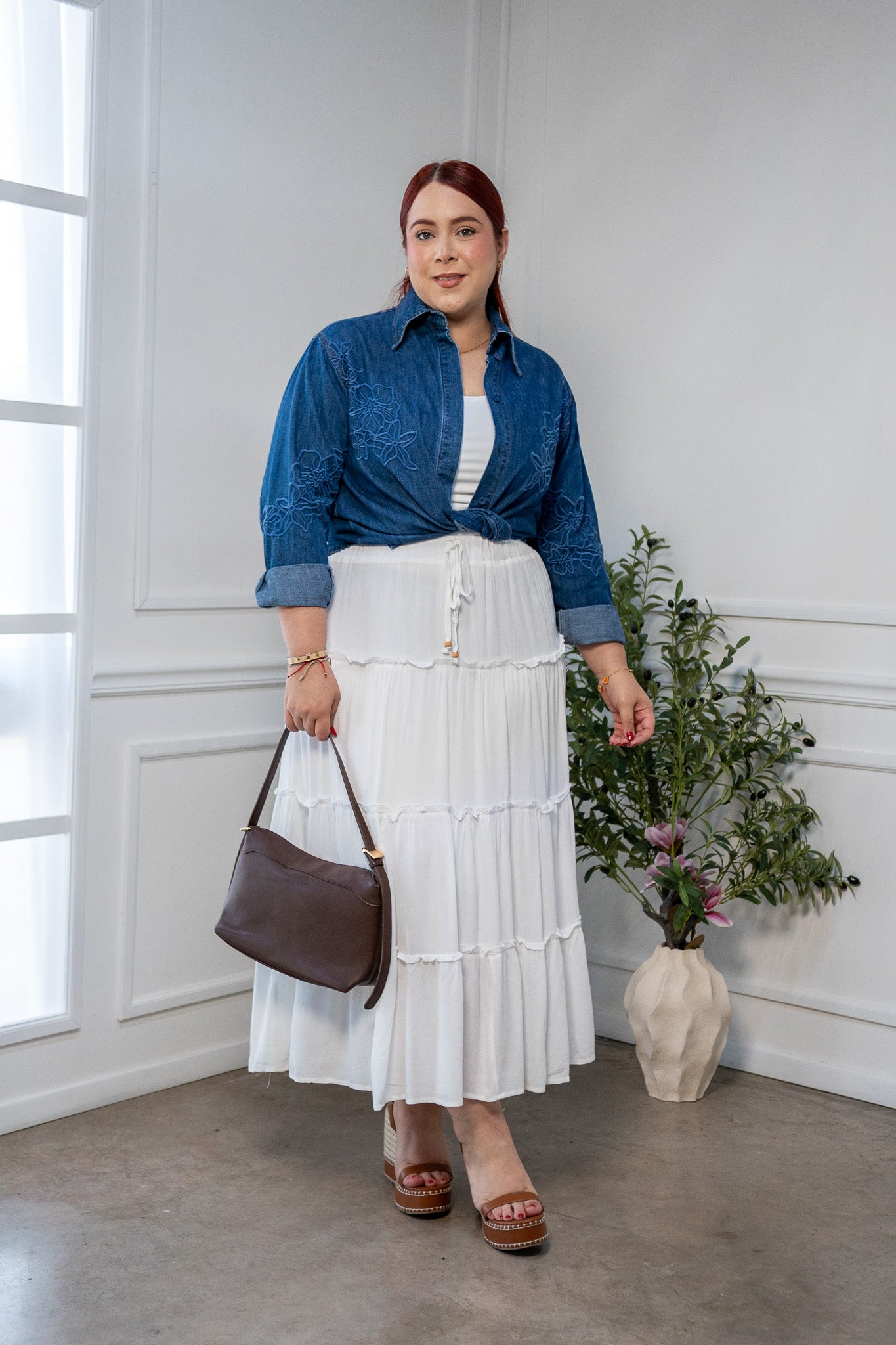 Blusa Curvy Básica Tirantes Licra Stretch Blanco
