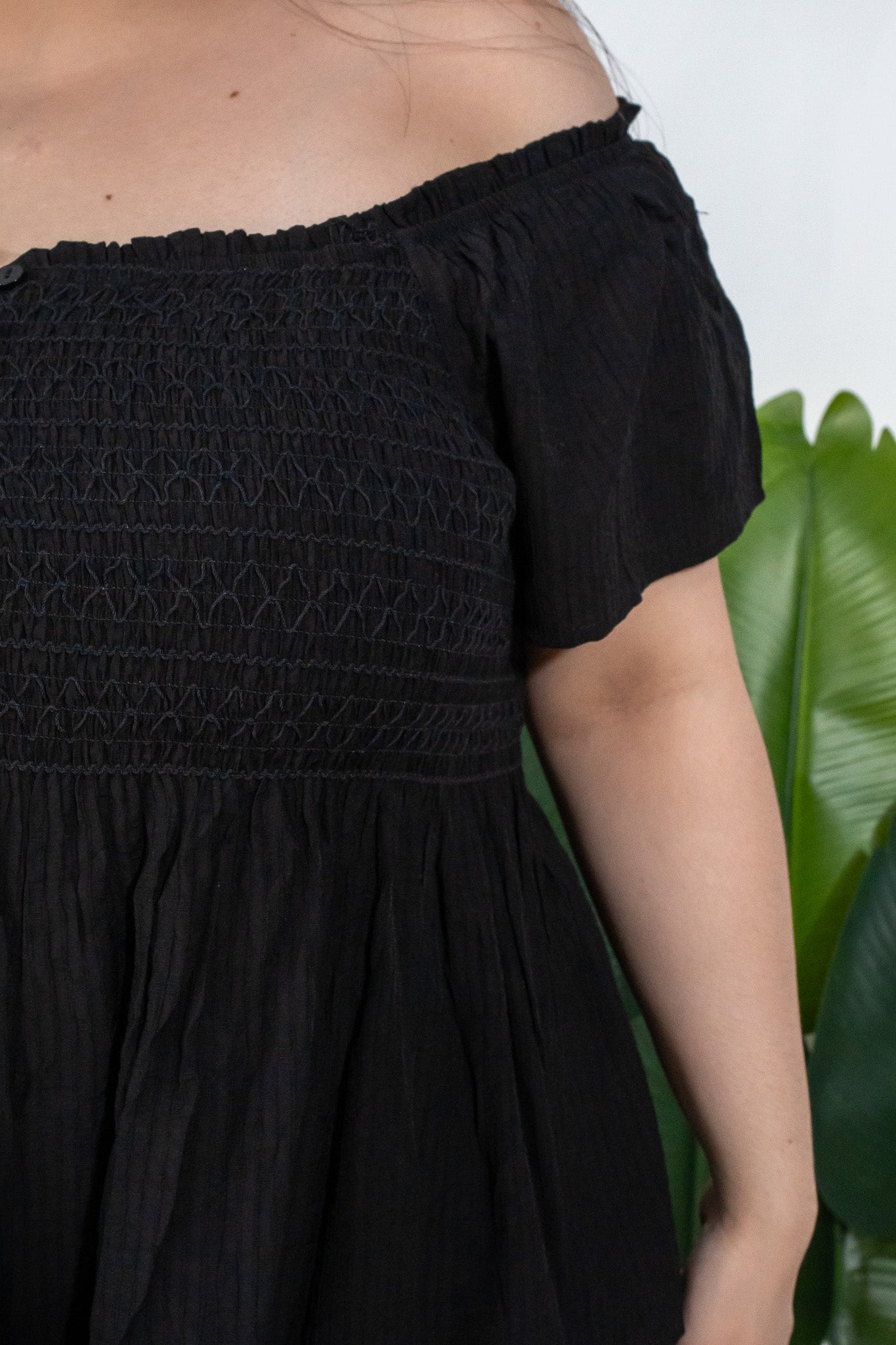 Blusa Curvy Off Shoulder Resorte Peplum Negra