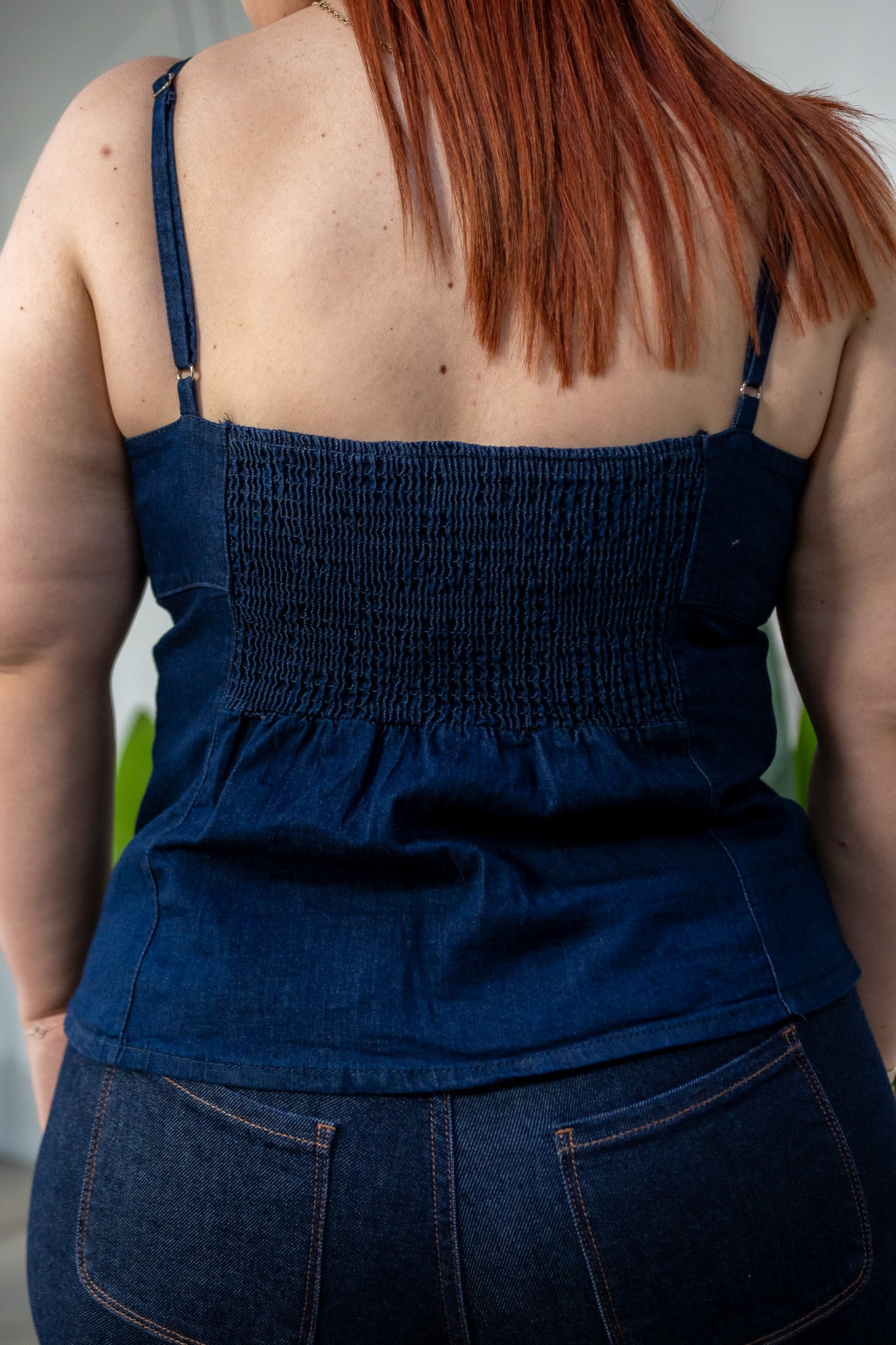 Blusa Tirantes Denim Curvy Oscuro