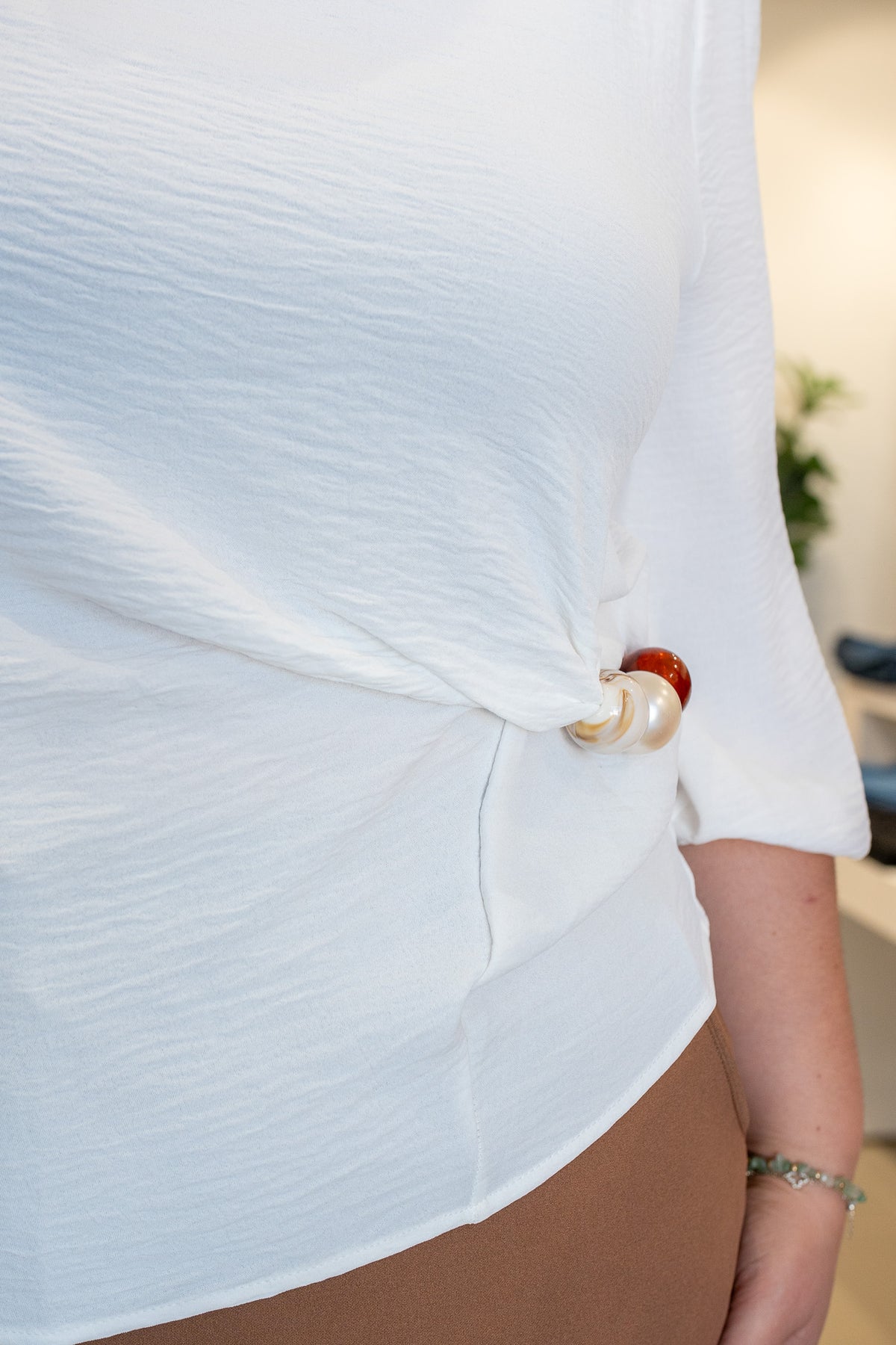 Blusa Lisa Detalle Carey Curvy Blanca