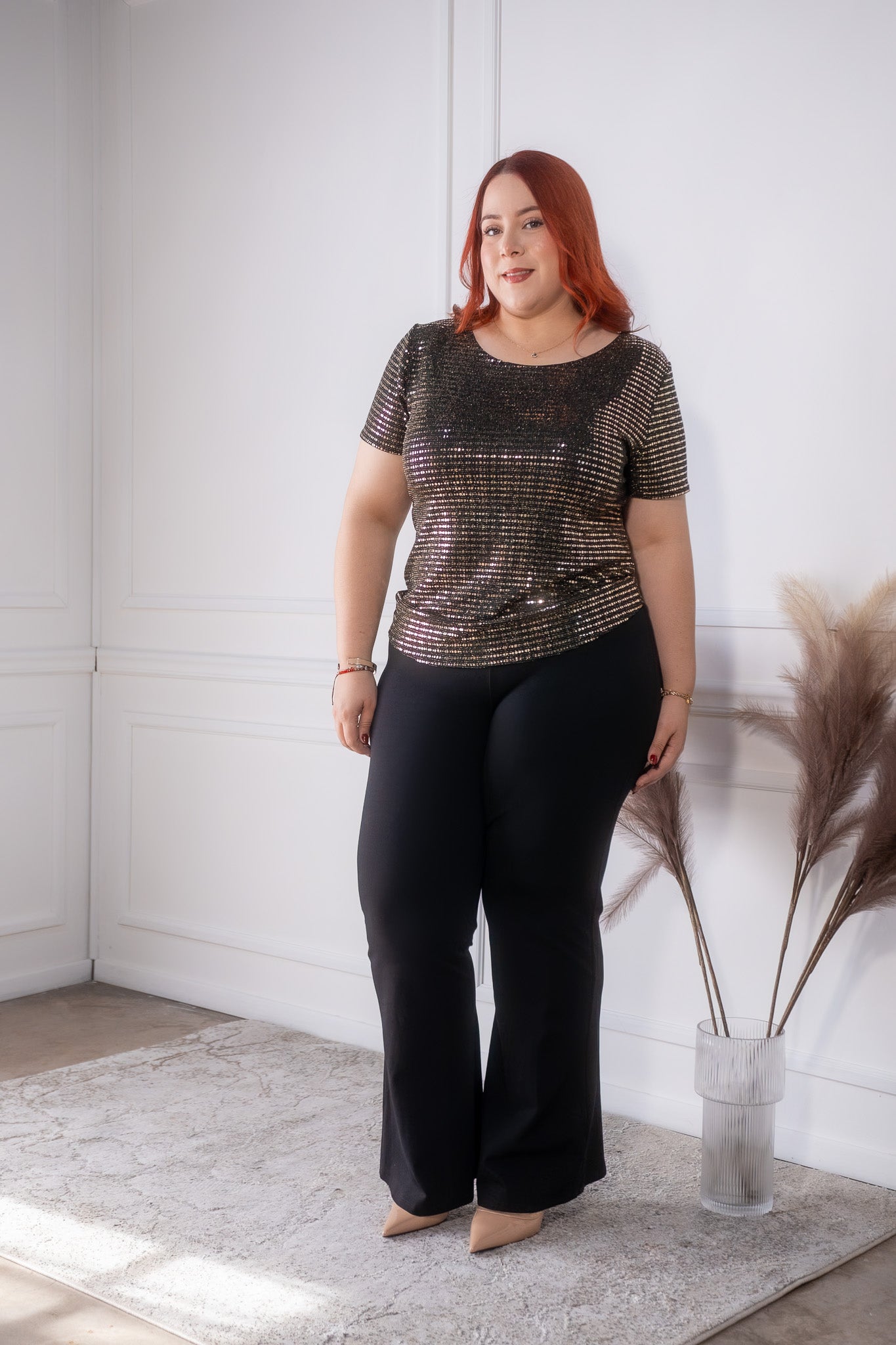 Blusa lentejuela dorada