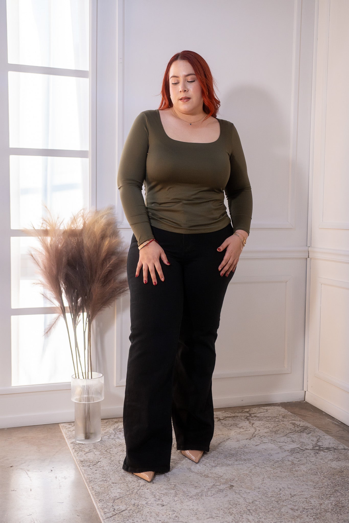 Blusa basica m/larga lisa