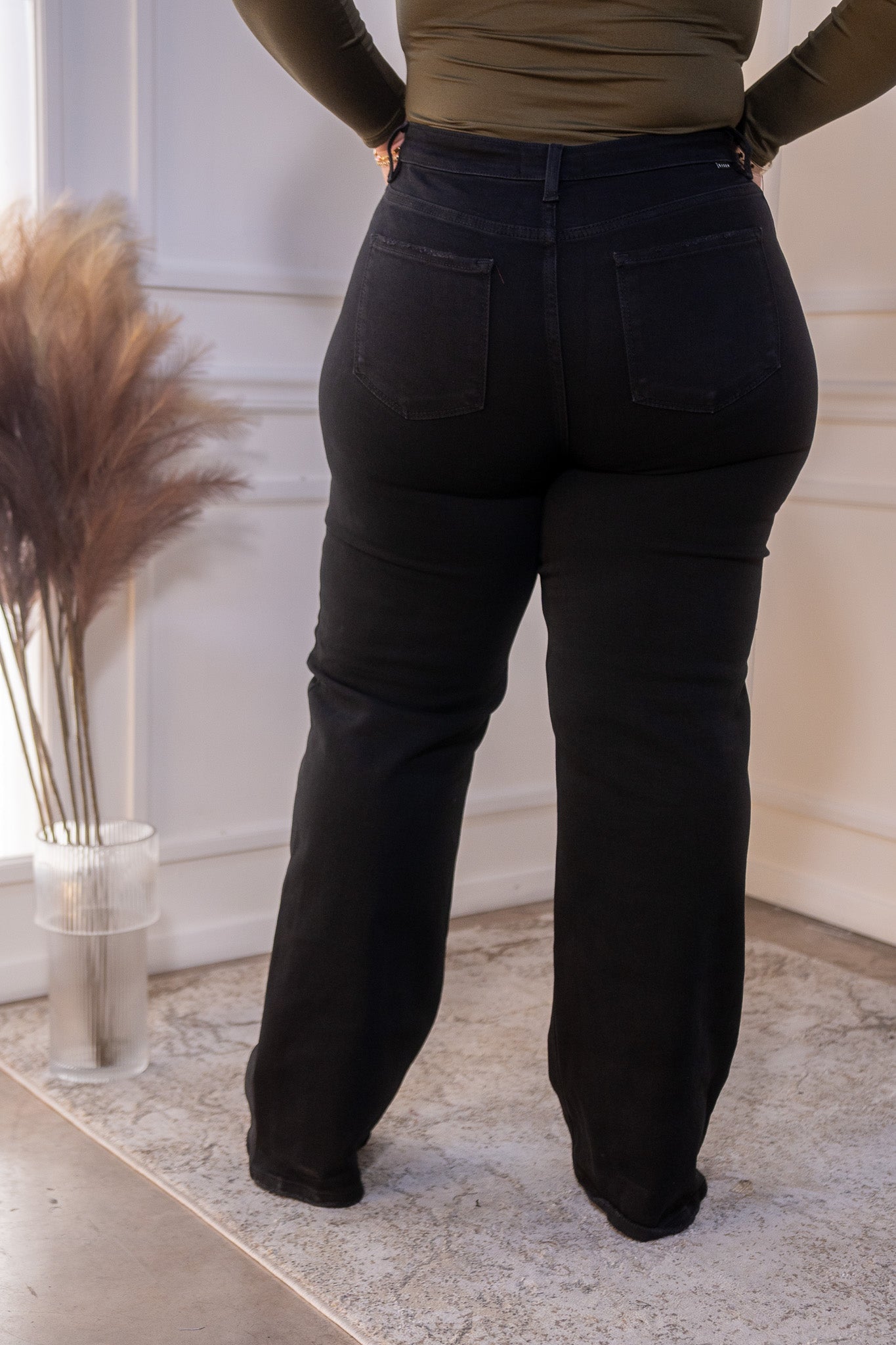 Jeans wide leg liso neg