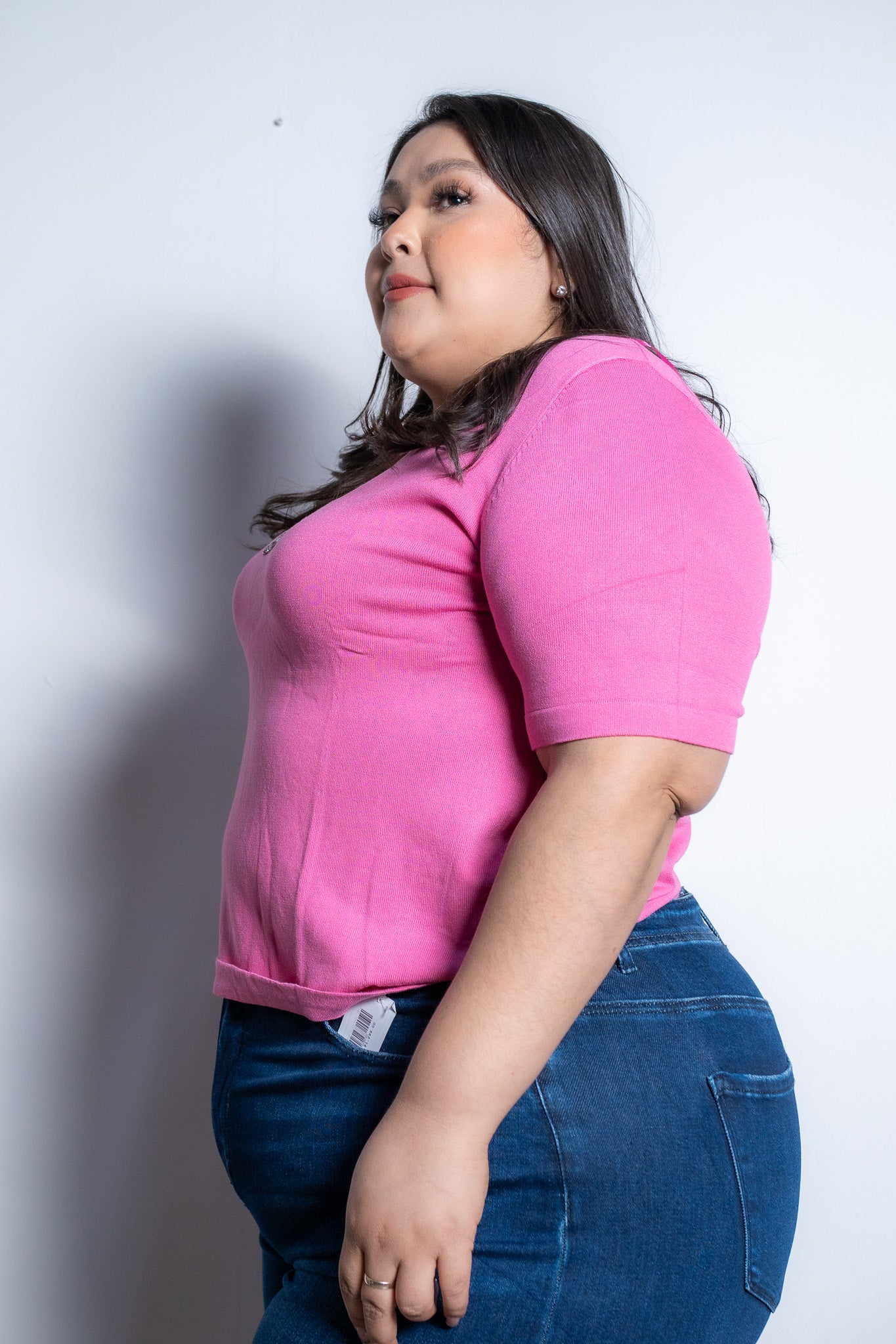 Blusa canalada corazón rosa