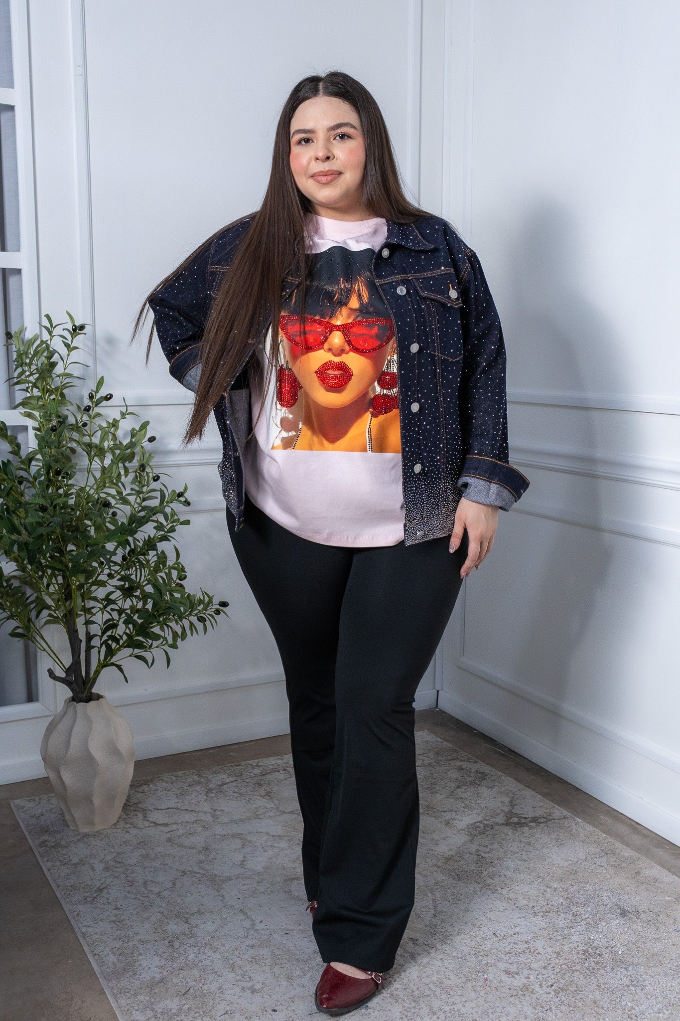 Playera rostro piedras ros